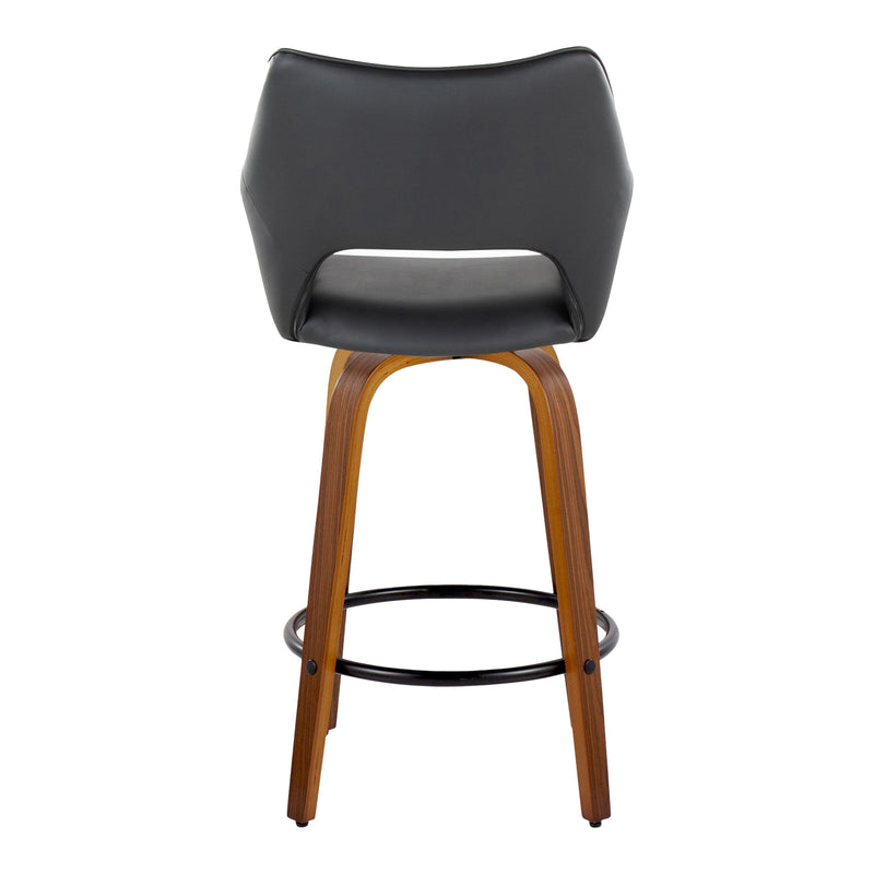 Mustang - Contemporary Fixed Height Counter Stool With Swivel With Round Footrest (Set of 2)