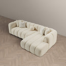 Beatrice - Modern Tufted Right Sectional Sofa - Ivory