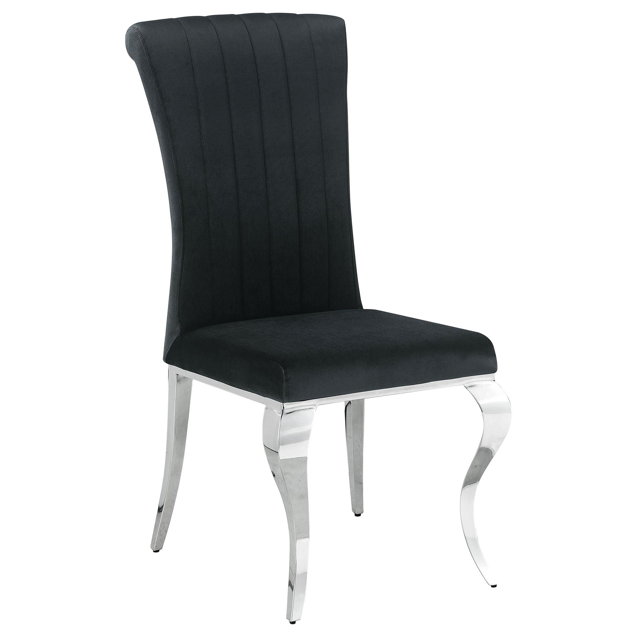 Carone 5-piece 81-inch Rectangular White Glass Dining Set Black - Atlantic Fine Furniture Melbourne FL