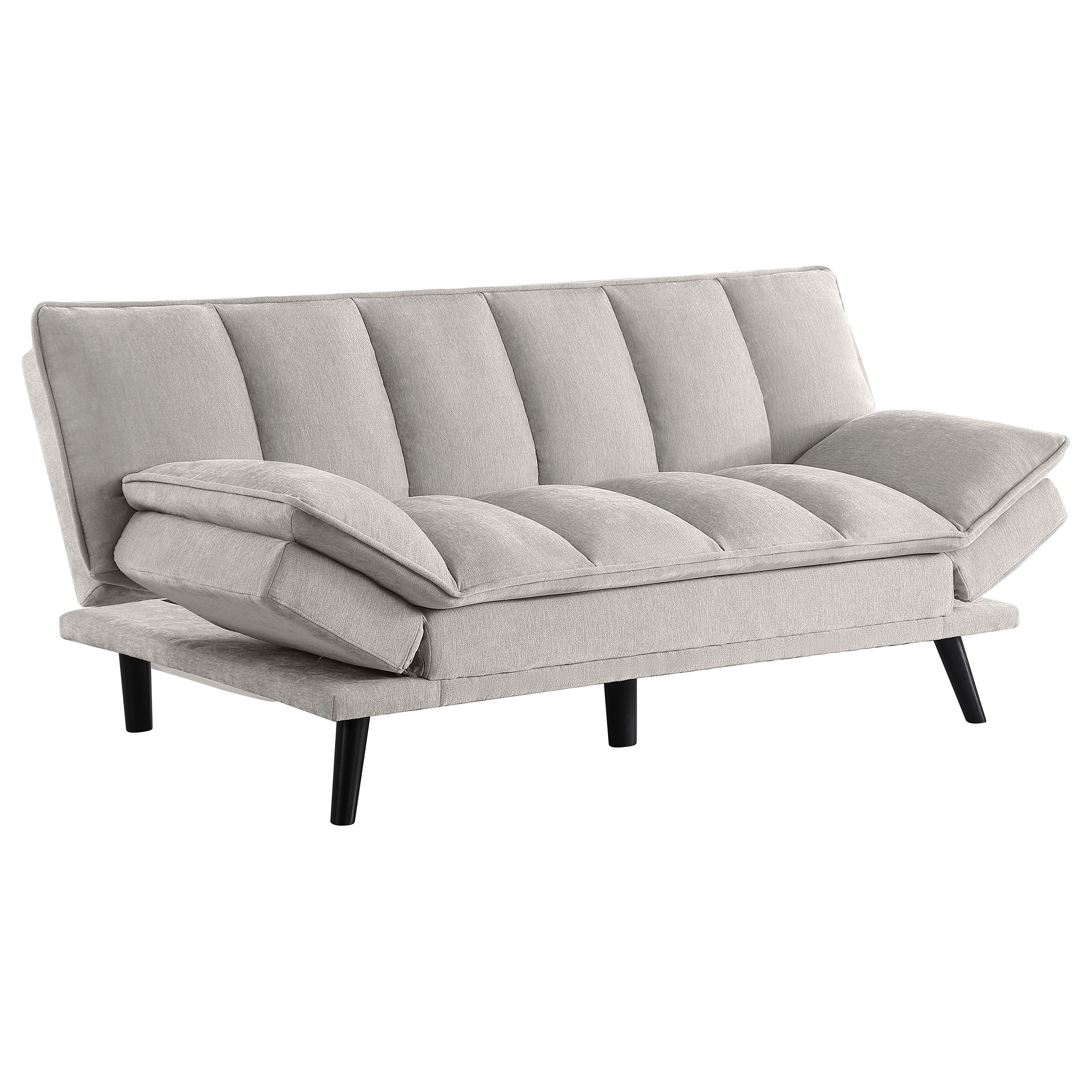 Laredo Upholstered Tufted Convertible Sofa Bed Light Grey — view 5