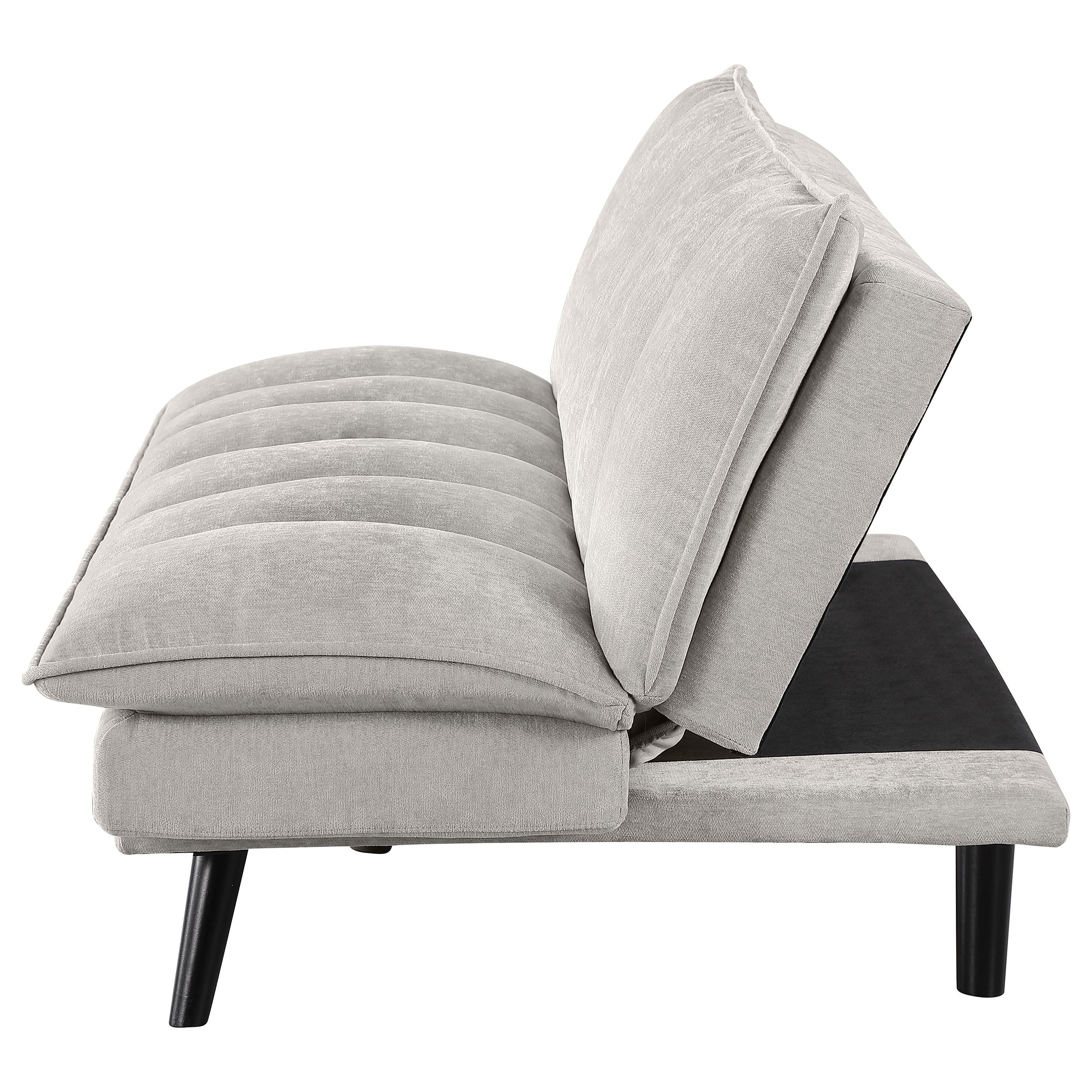 Laredo Upholstered Tufted Convertible Sofa Bed Light Grey — view 9