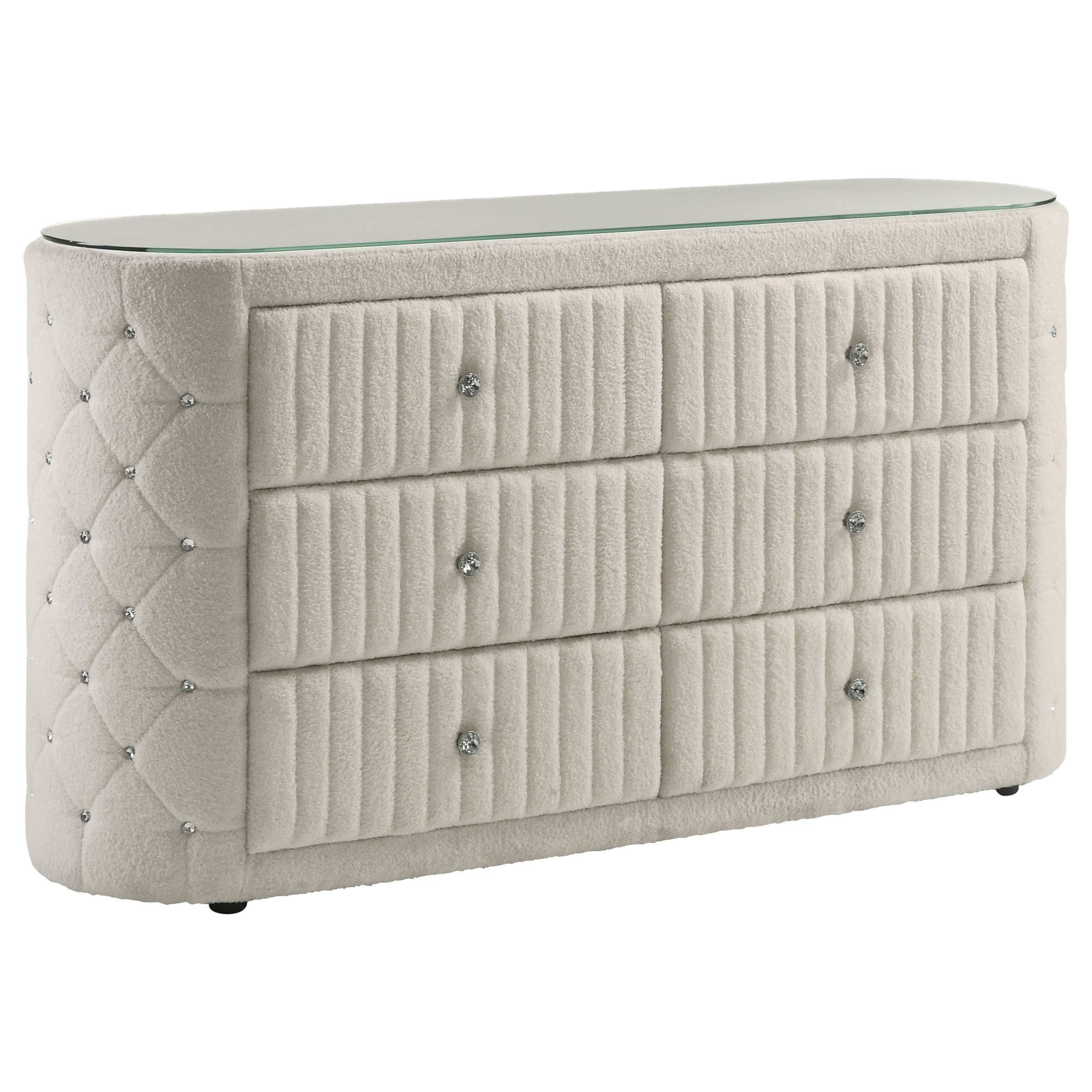 Sonya 5-piece Upholstered Queen Bedroom Set Ivory — view 8
