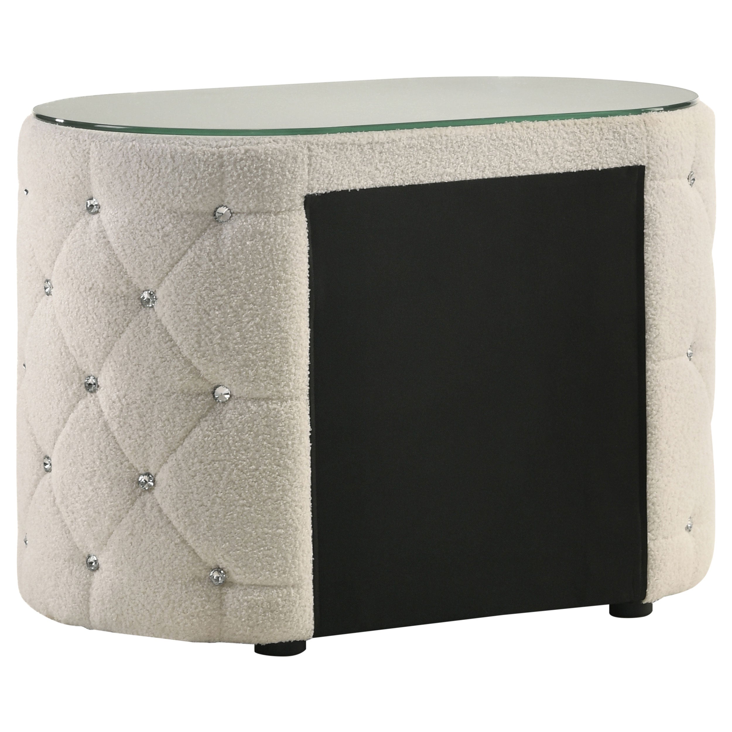 Sonya 2-drawer Upholstered Nightstand Bedside Table Ivory — view 6