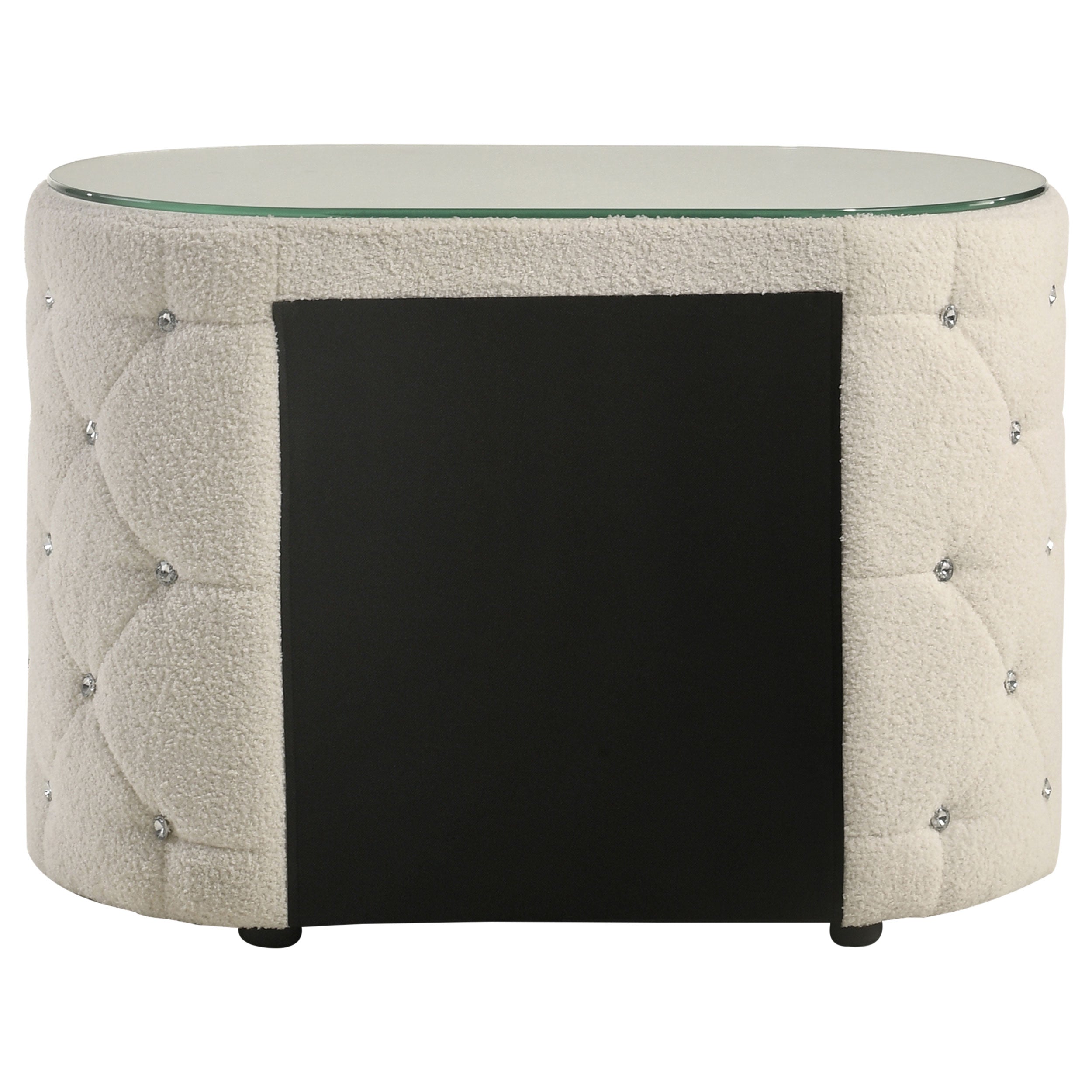 Sonya 2-drawer Upholstered Nightstand Bedside Table Ivory — view 7
