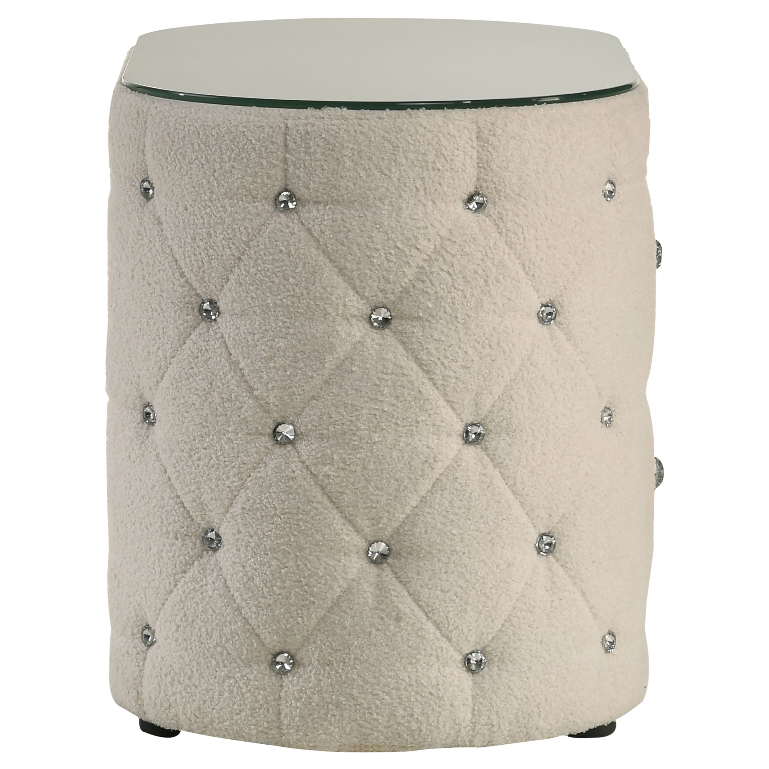 Sonya 2-drawer Upholstered Nightstand Bedside Table Ivory — view 9