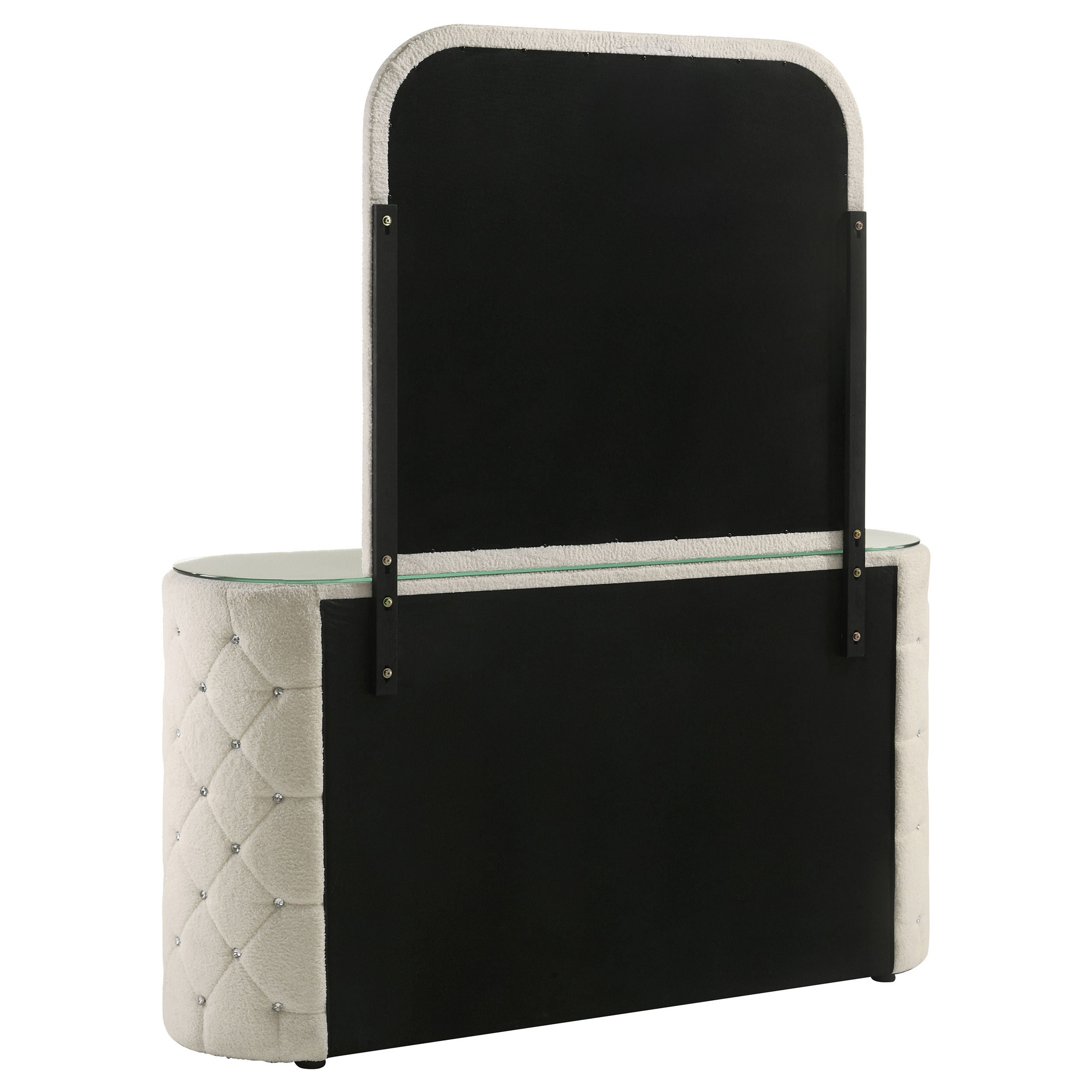 Sonya 6-drawer Upholstered Bedroom Dresser with Mirror Ivory — view 6