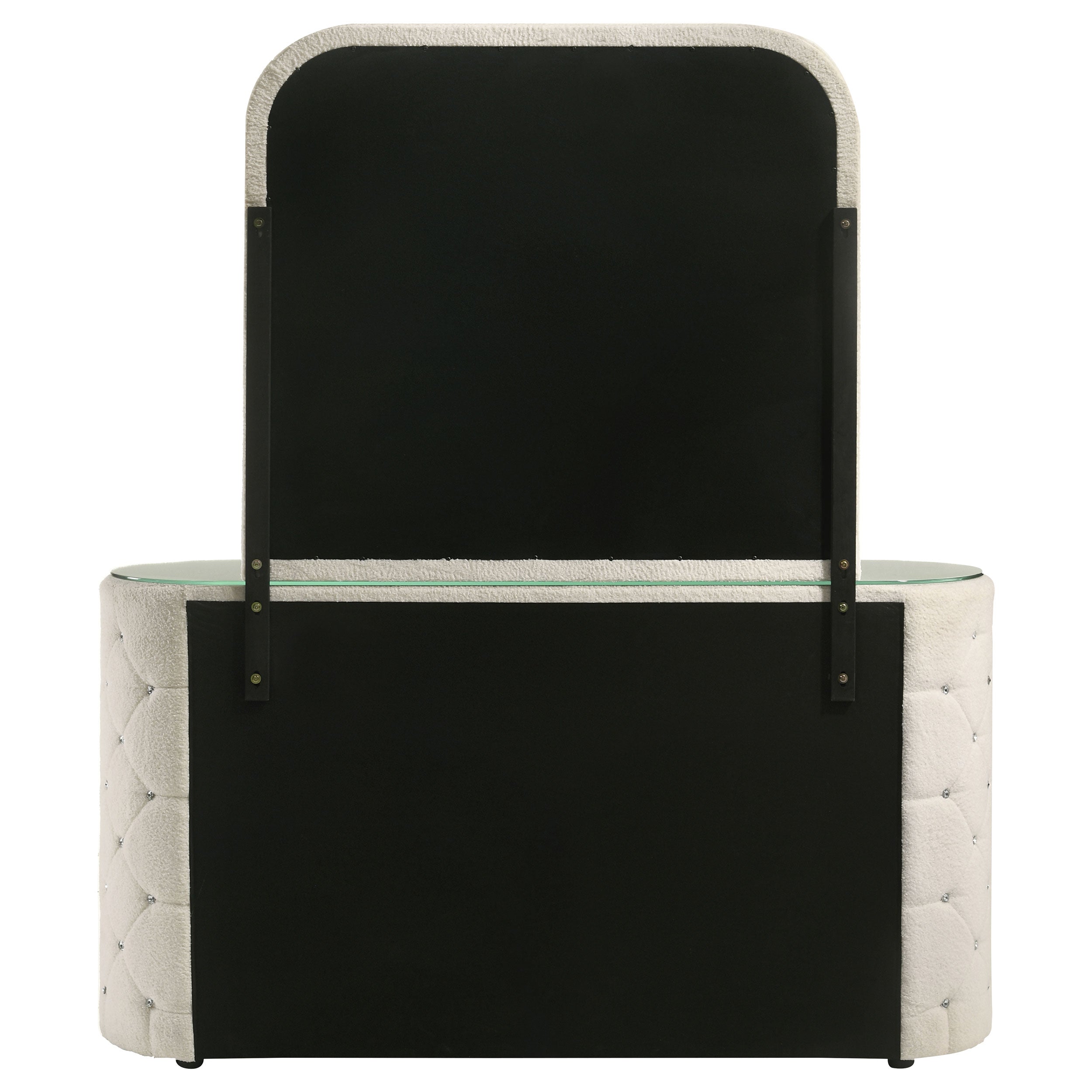 Sonya 6-drawer Upholstered Bedroom Dresser with Mirror Ivory — view 7