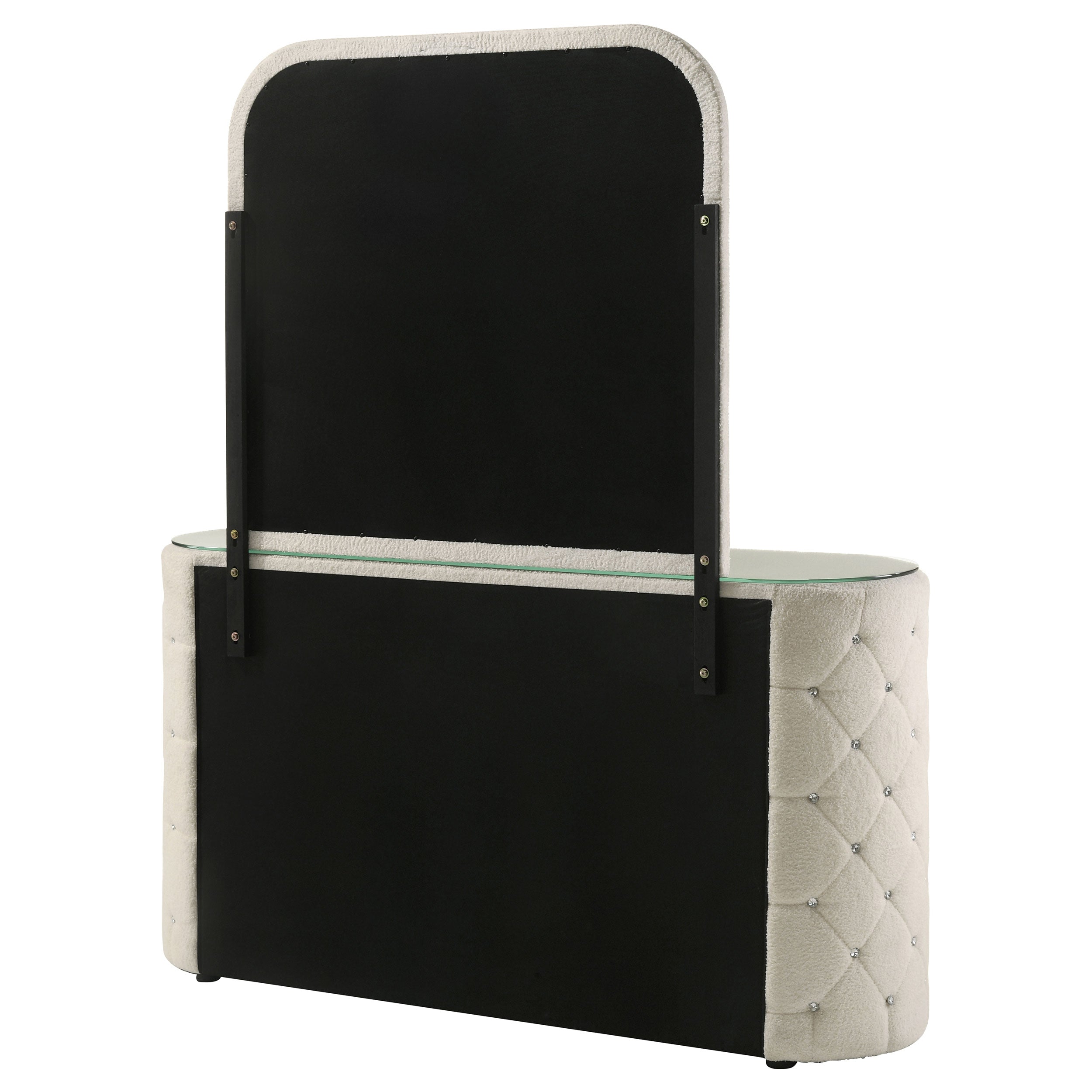 Sonya 6-drawer Upholstered Bedroom Dresser with Mirror Ivory — view 8