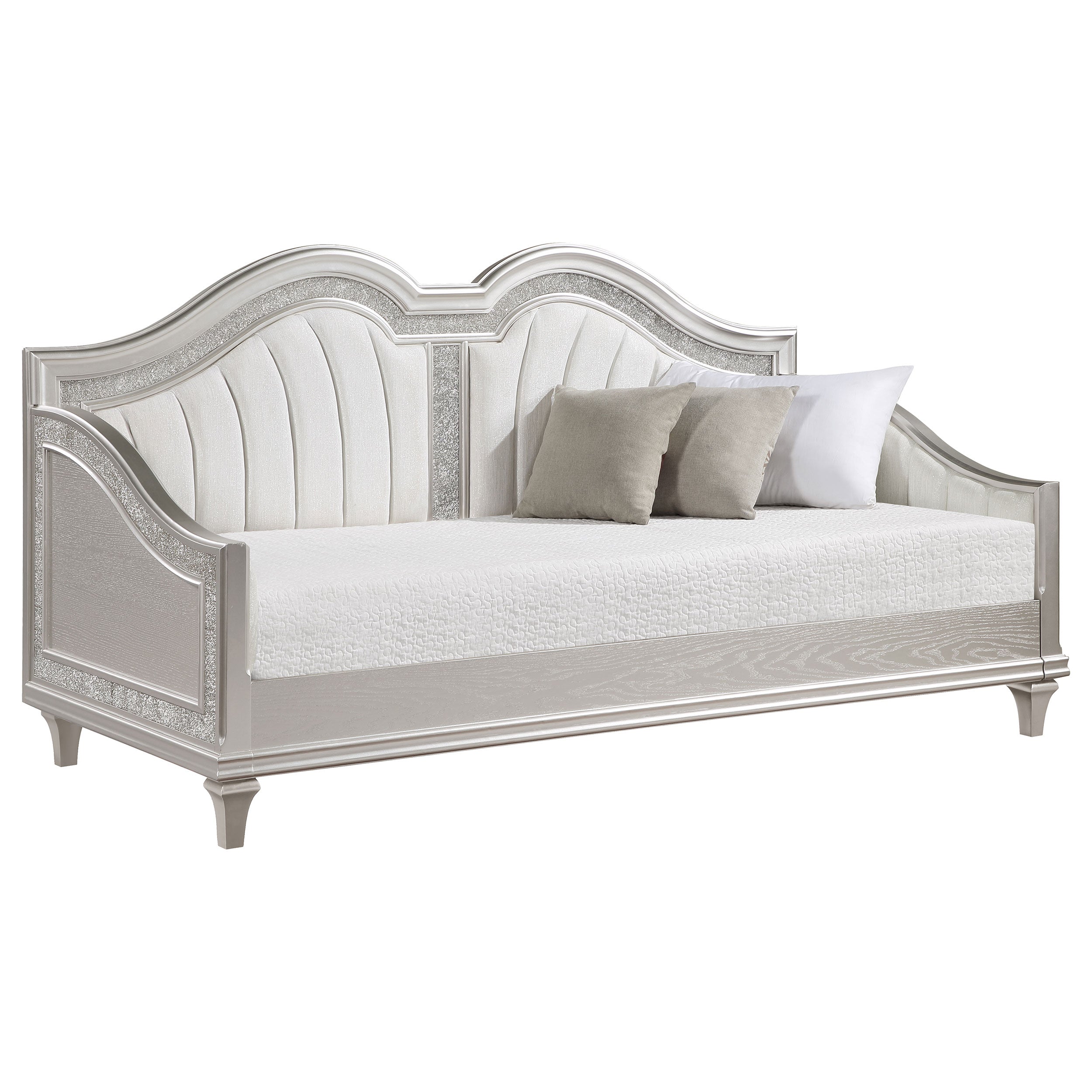 Evangeline Upholstered Twin Daybed Silver Oak — view 3
