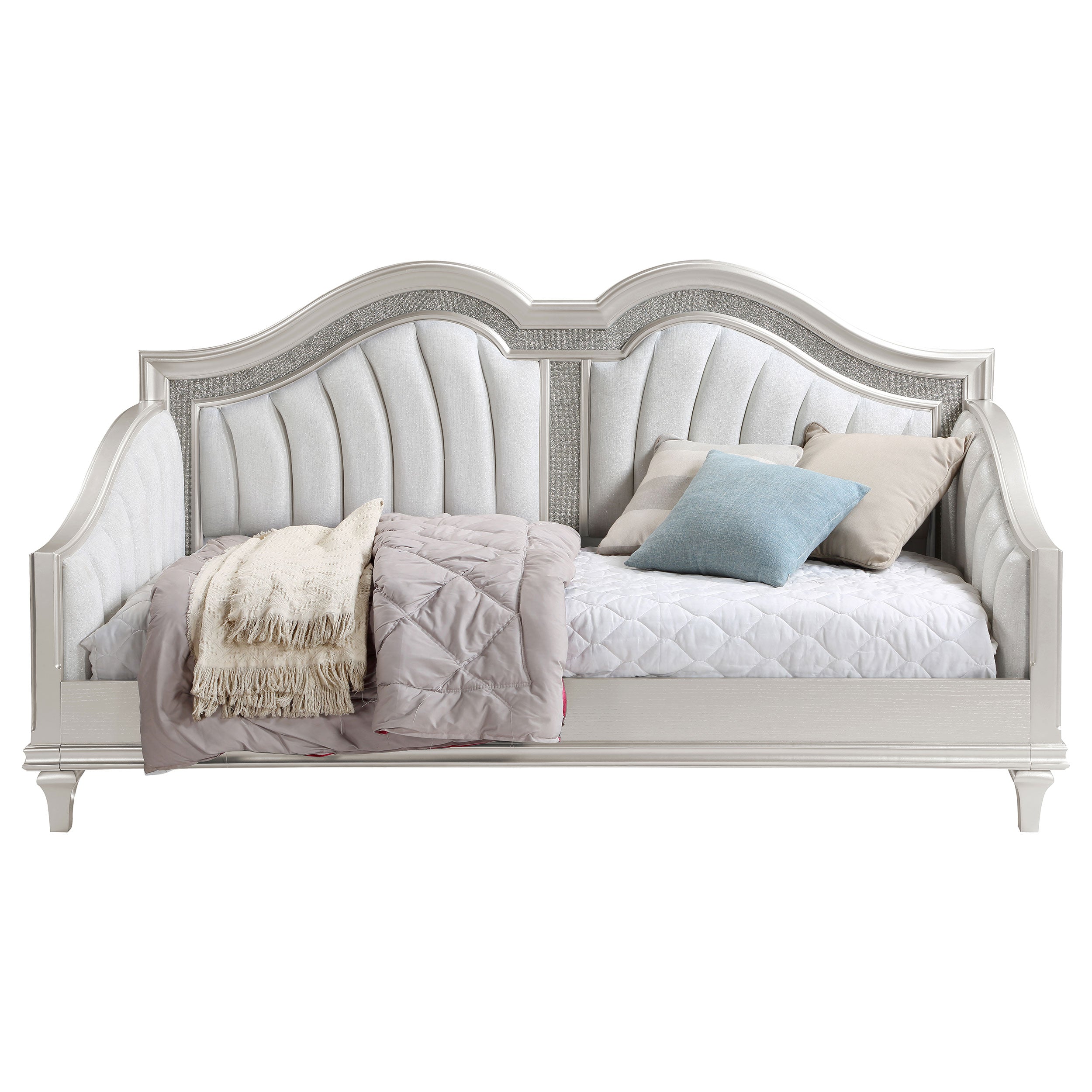 Evangeline Upholstered Twin Daybed Silver Oak — view 5