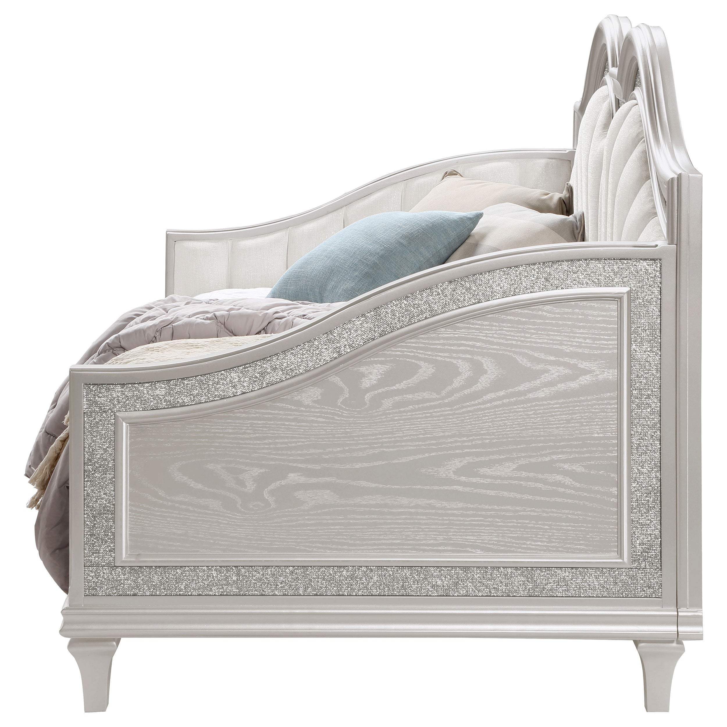 Evangeline Upholstered Twin Daybed Silver Oak — view 7