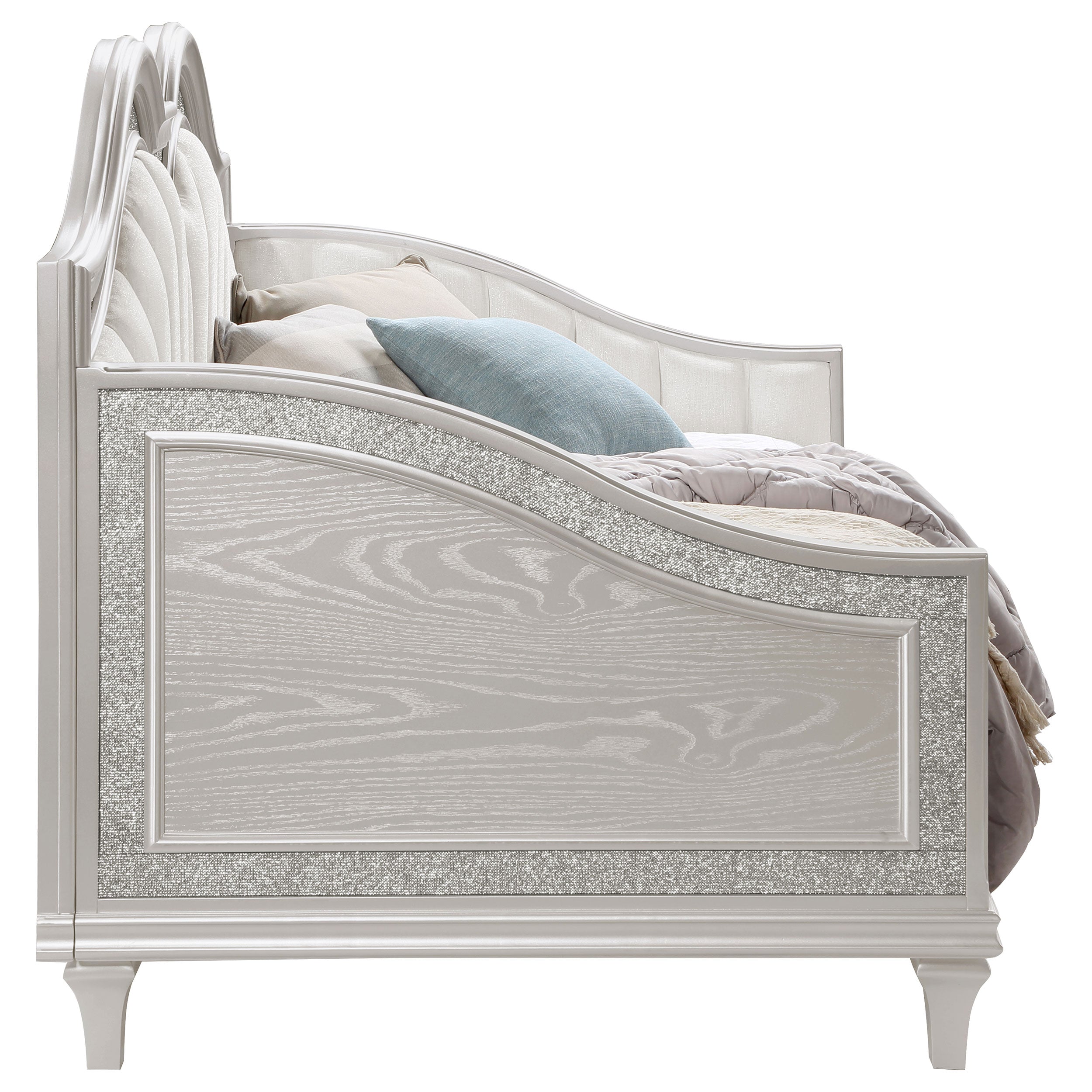 Evangeline Upholstered Twin Daybed Silver Oak — view 10