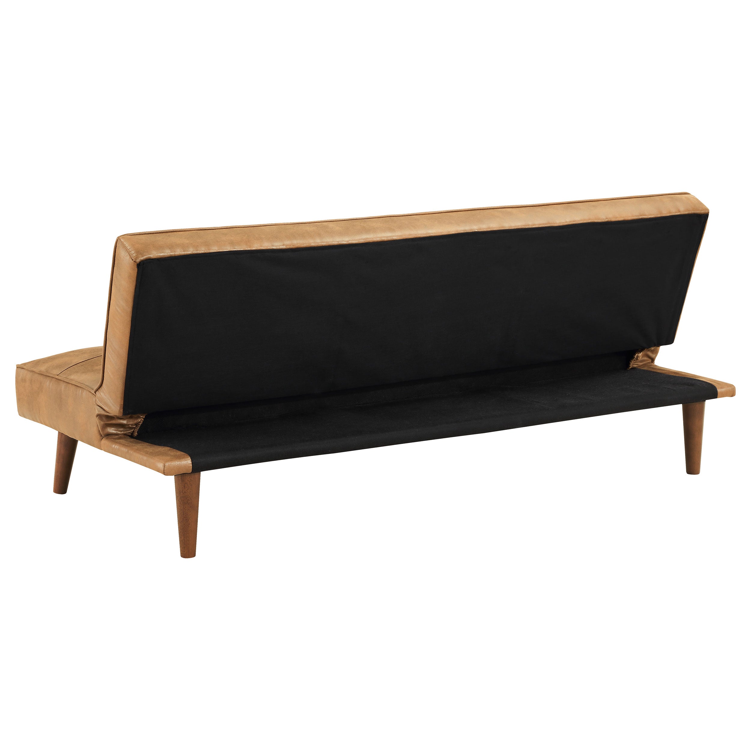 Jenson Upholstered Tufted Convertible Sofa Bed Saddle Brown — view 8