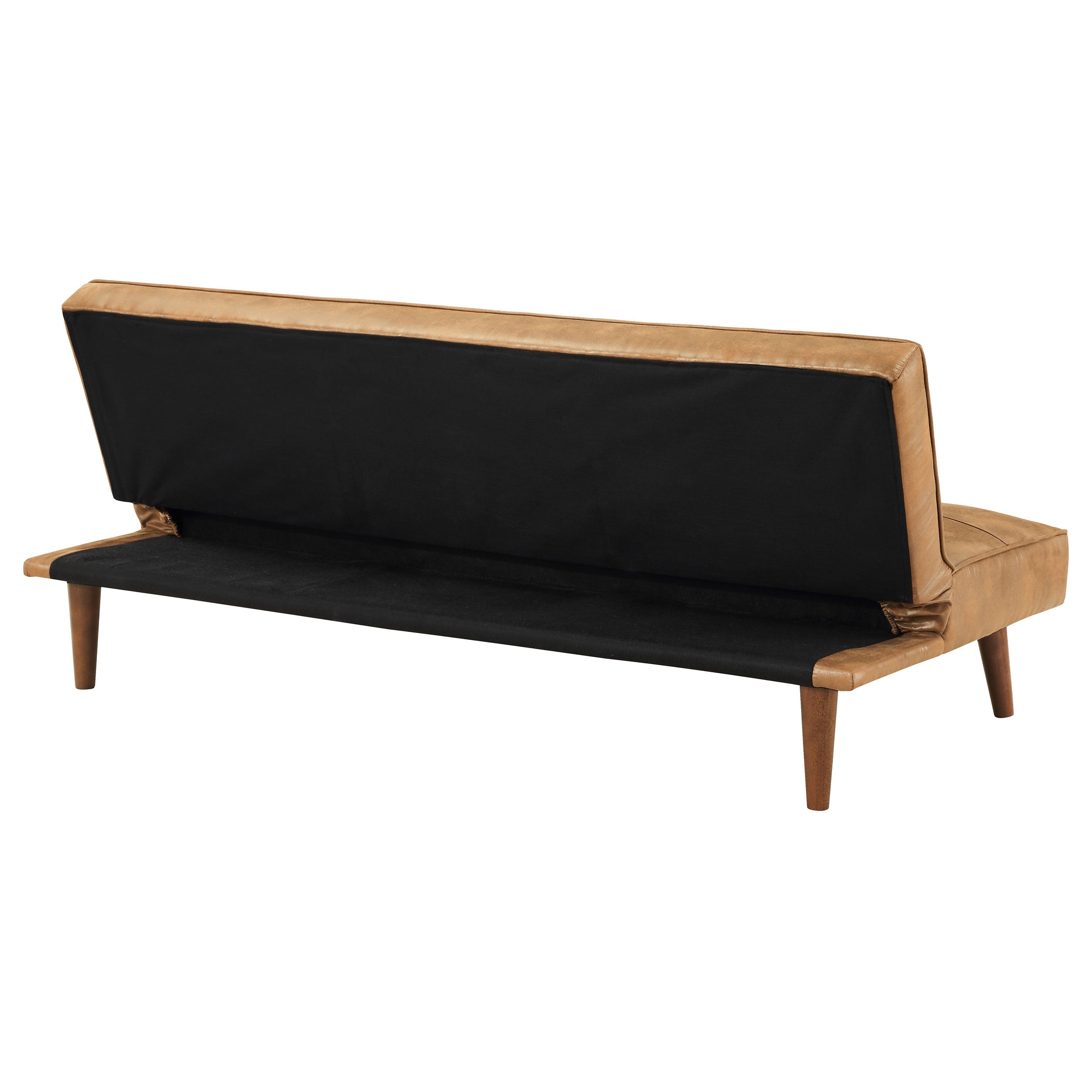Jenson Upholstered Tufted Convertible Sofa Bed Saddle Brown — view 9