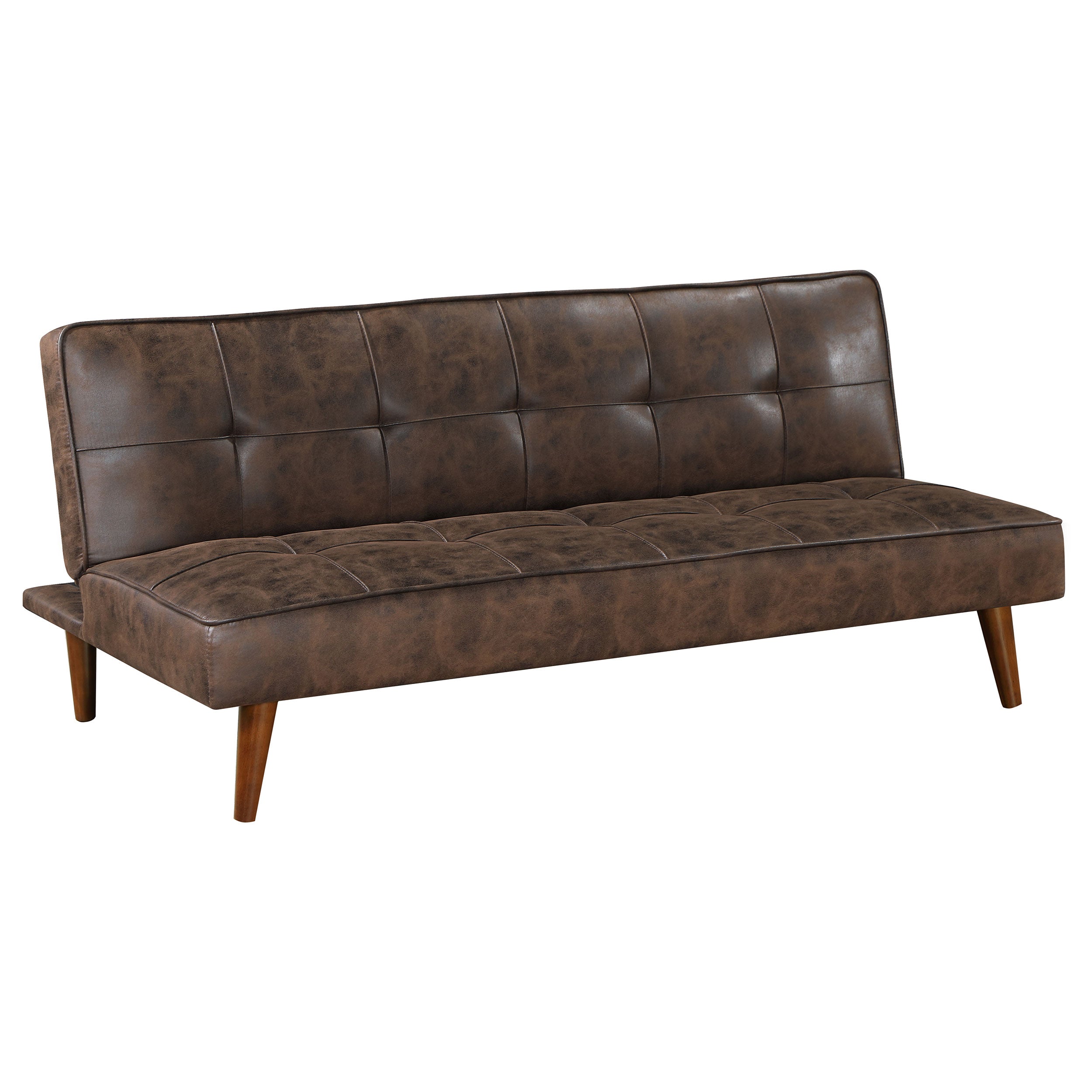 Jenson Upholstered Tufted Convertible Sofa Bed Dark Coffee — view 1