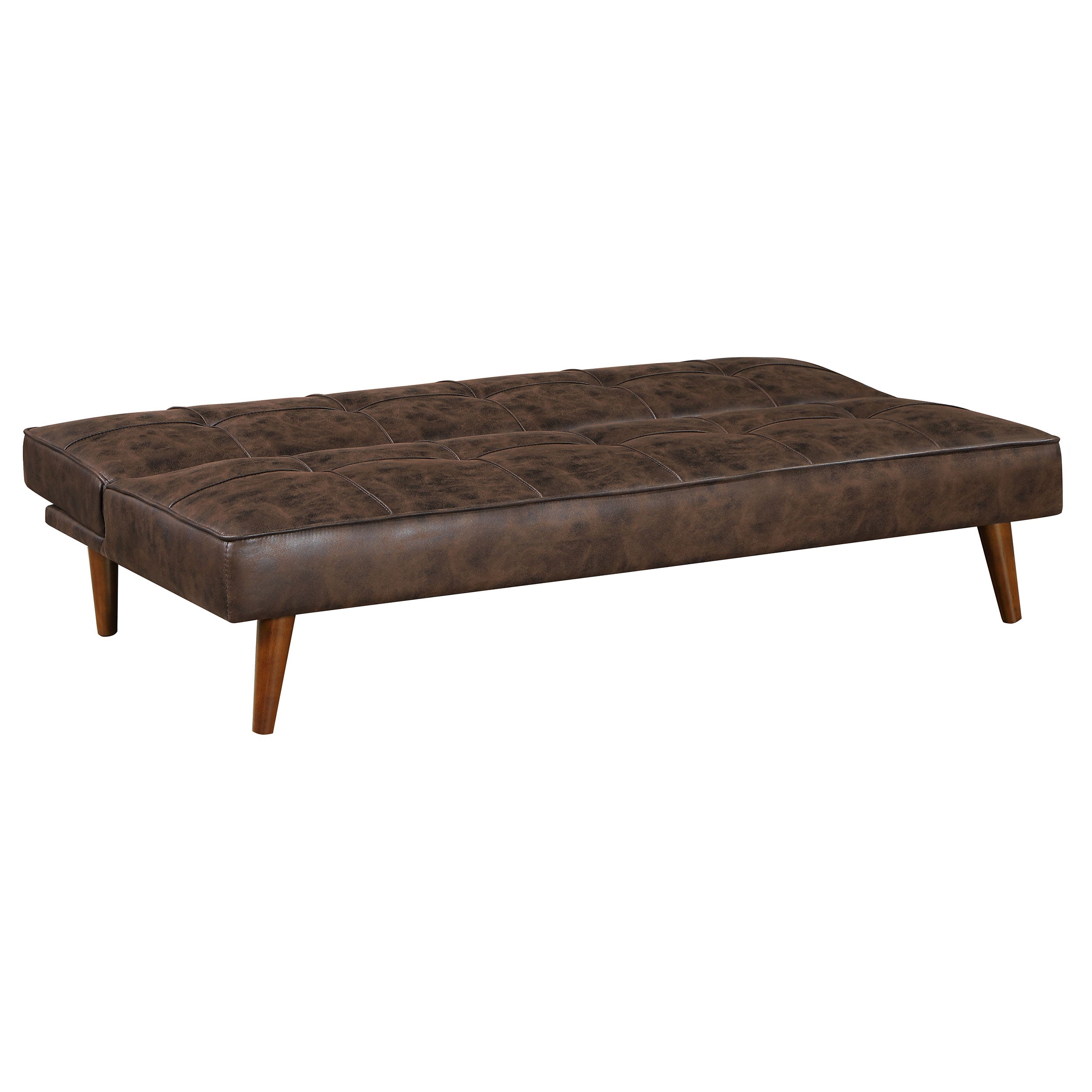 Jenson Upholstered Tufted Convertible Sofa Bed Dark Coffee — view 4