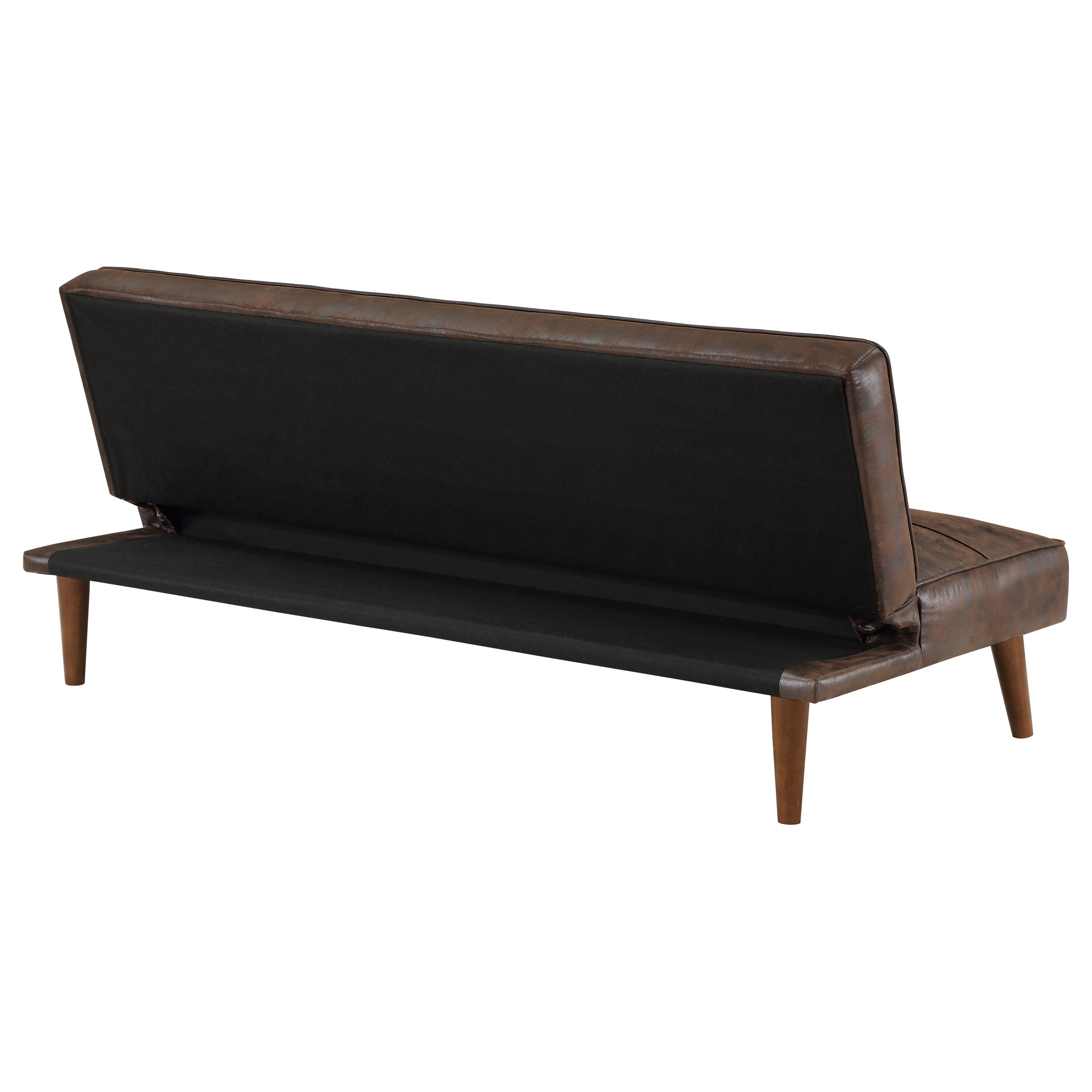 Jenson Upholstered Tufted Convertible Sofa Bed Dark Coffee — view 9