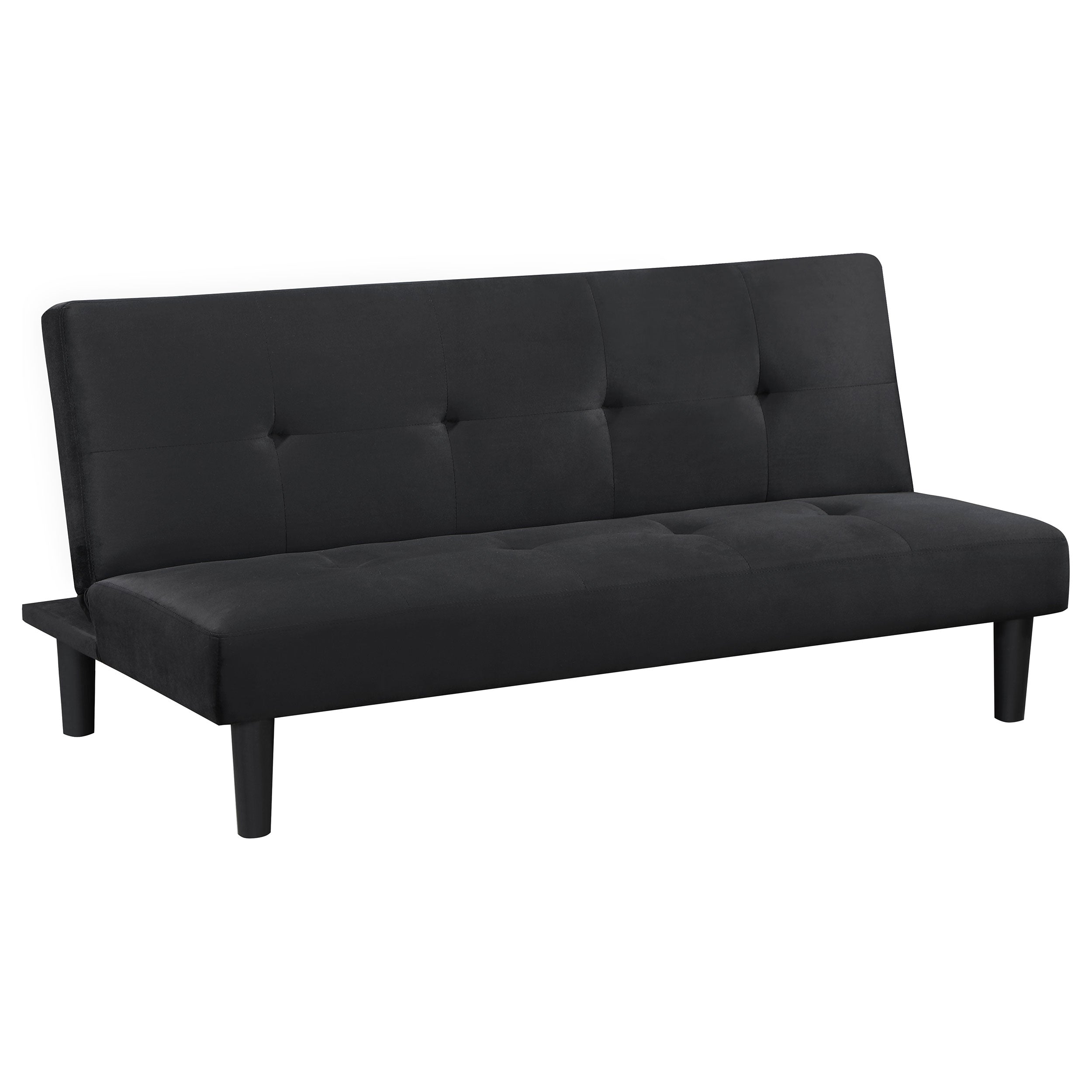 Stanford Upholstered Tufted Convertible Sofa Bed Black — view 1