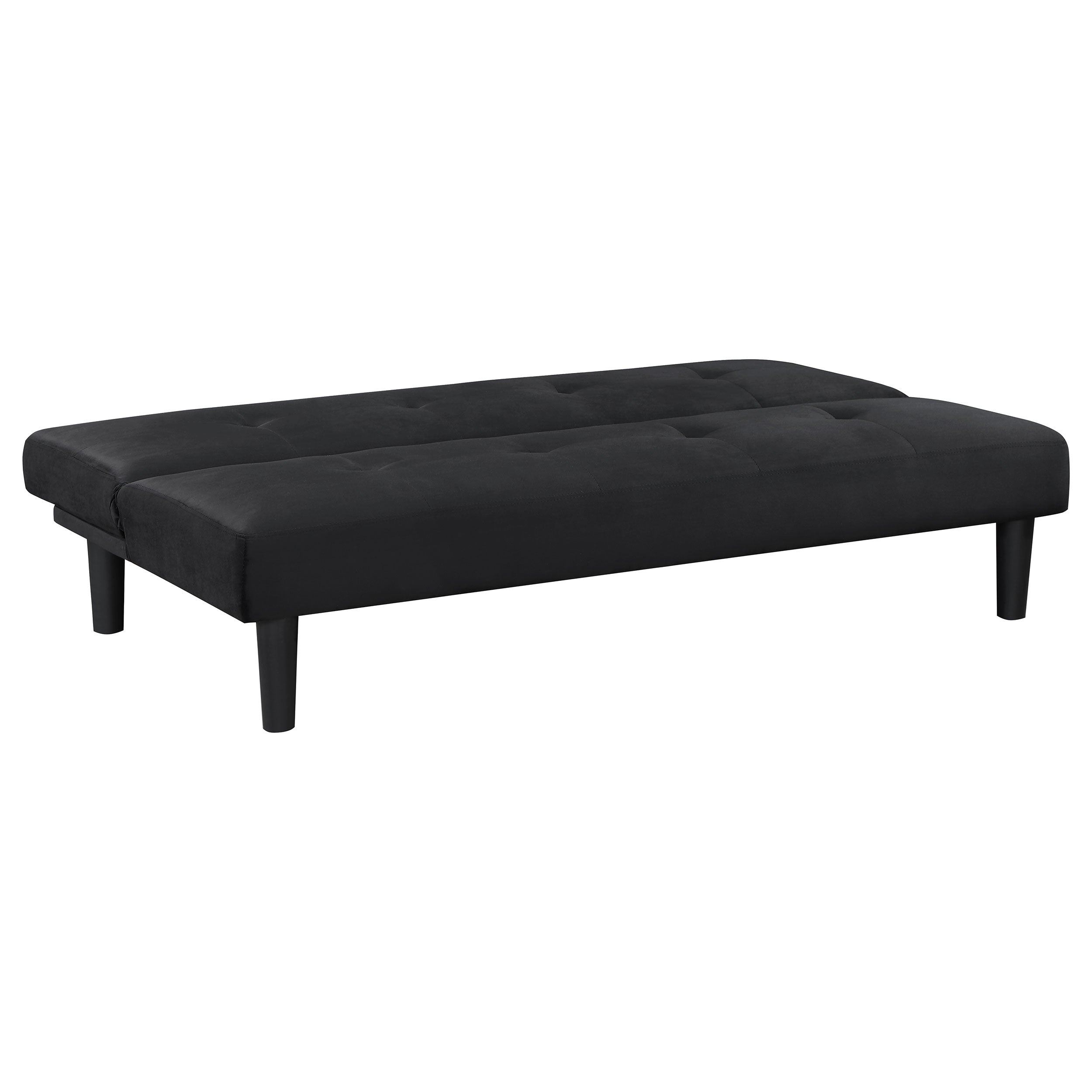 Stanford Upholstered Tufted Convertible Sofa Bed Black — view 4