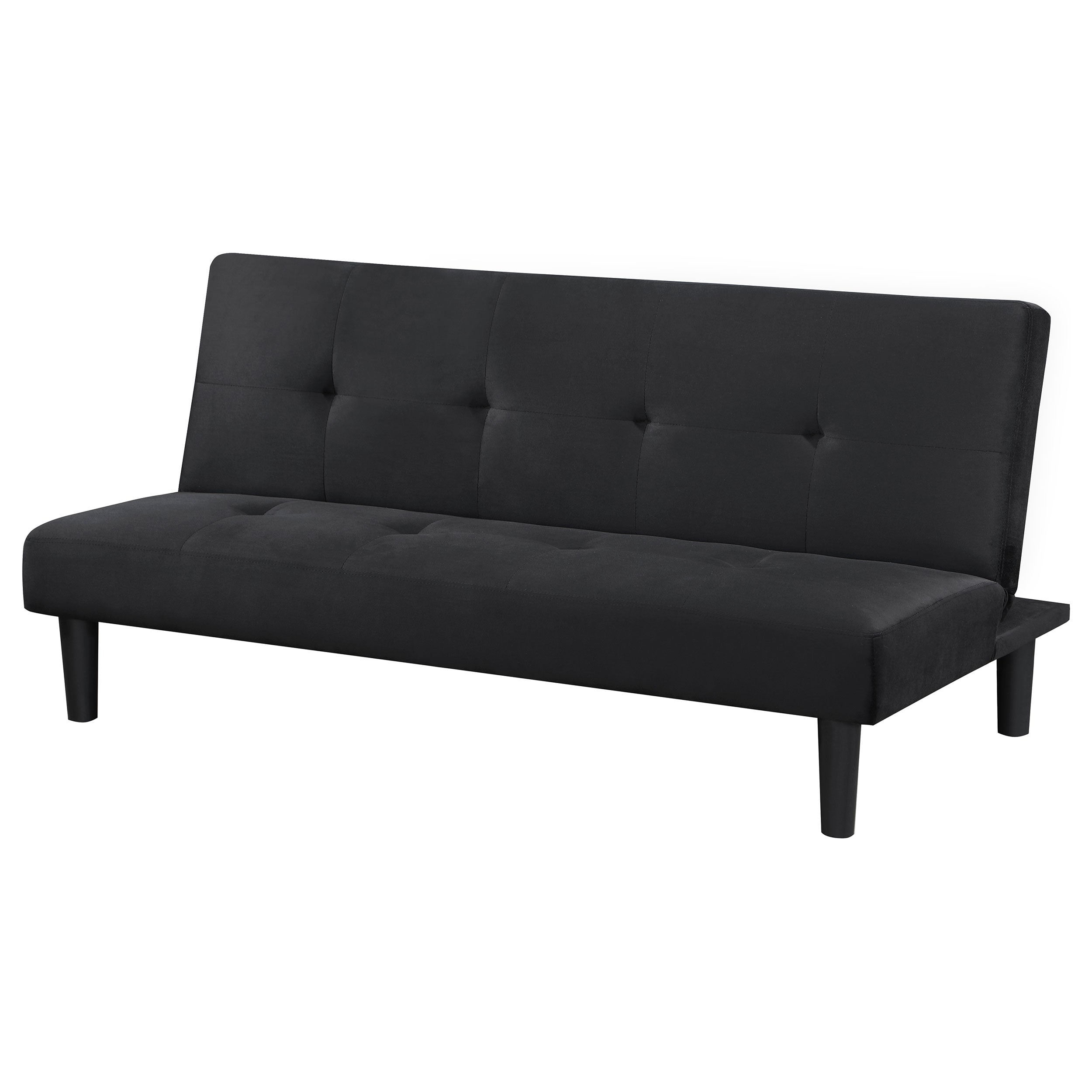 Stanford Upholstered Tufted Convertible Sofa Bed Black — view 6
