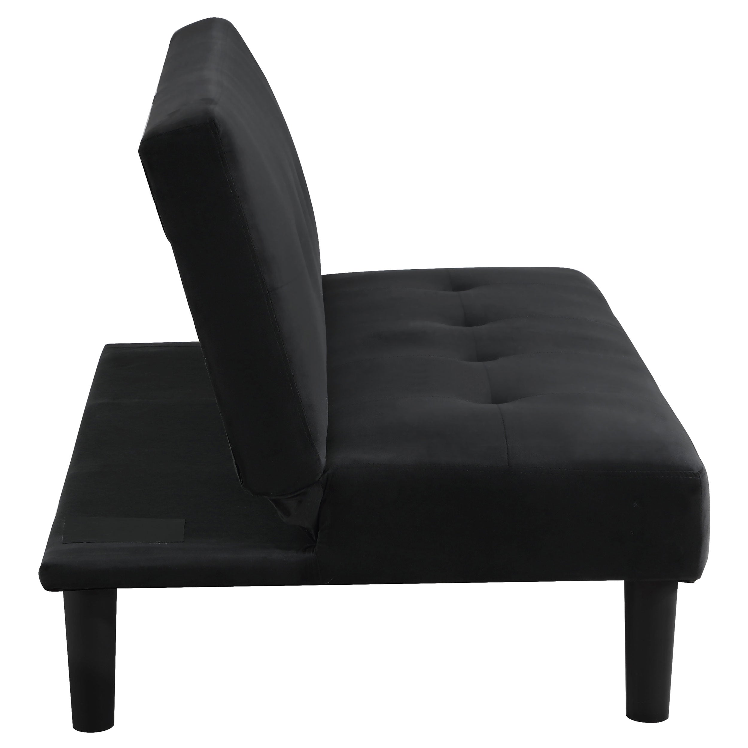 Stanford Upholstered Tufted Convertible Sofa Bed Black — view 10
