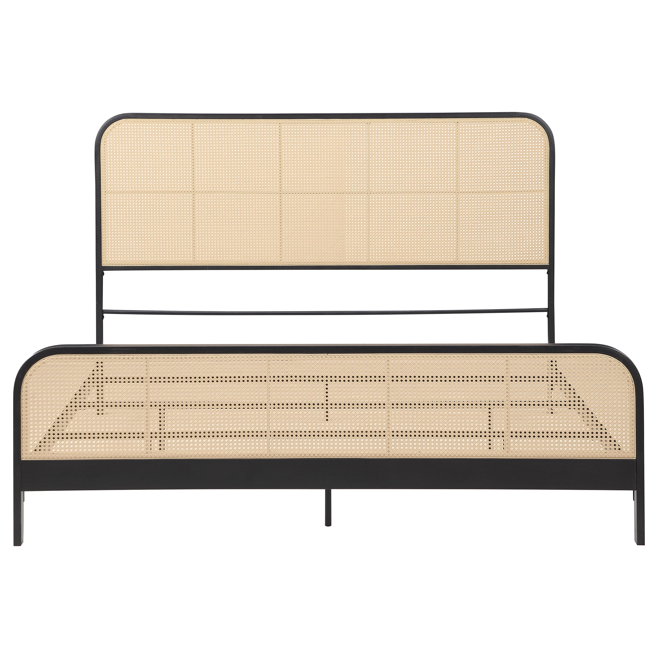 Lanewood Open Cane Webbing Metal Eastern King Bed Black — view 3