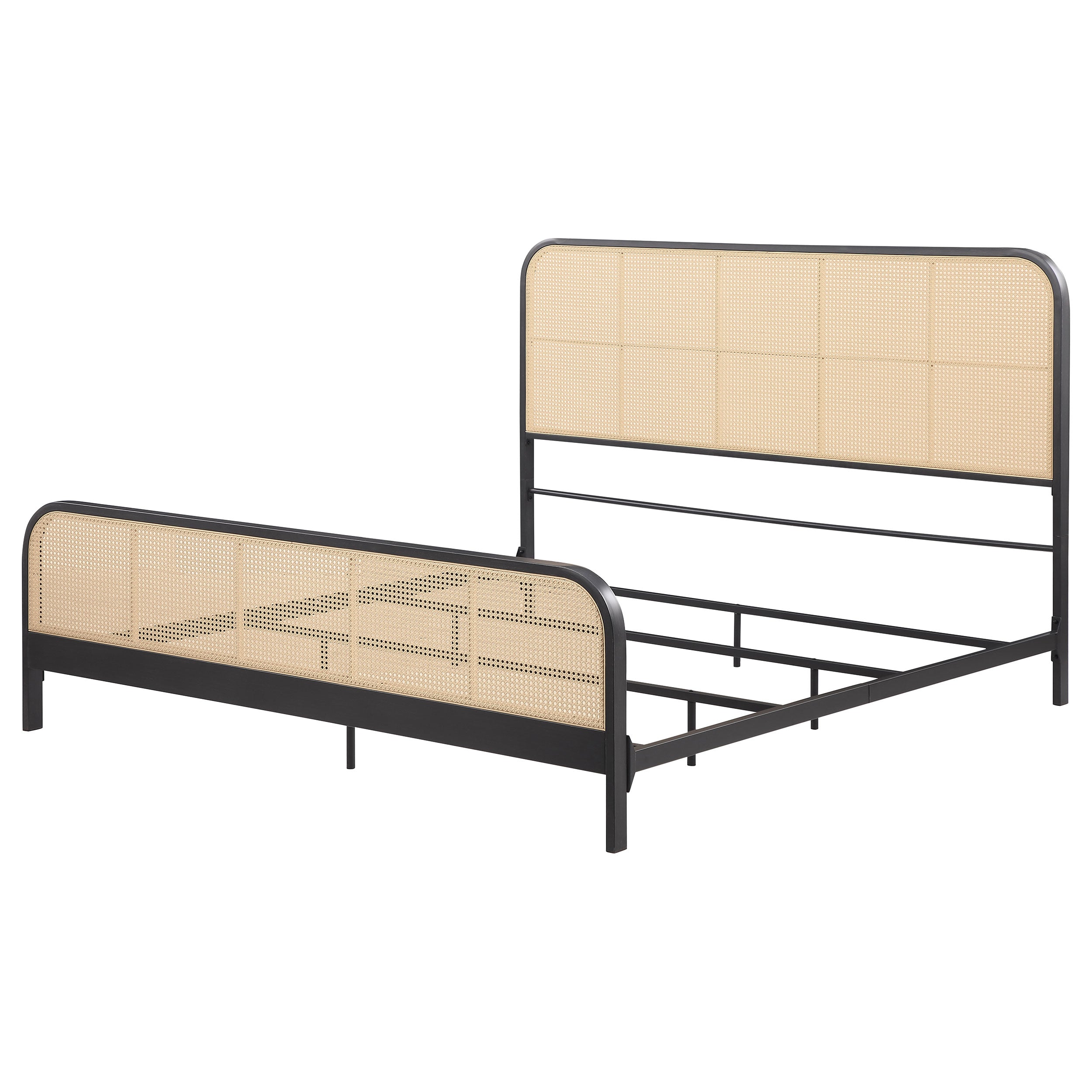 Lanewood Open Cane Webbing Metal Eastern King Bed Black — view 4