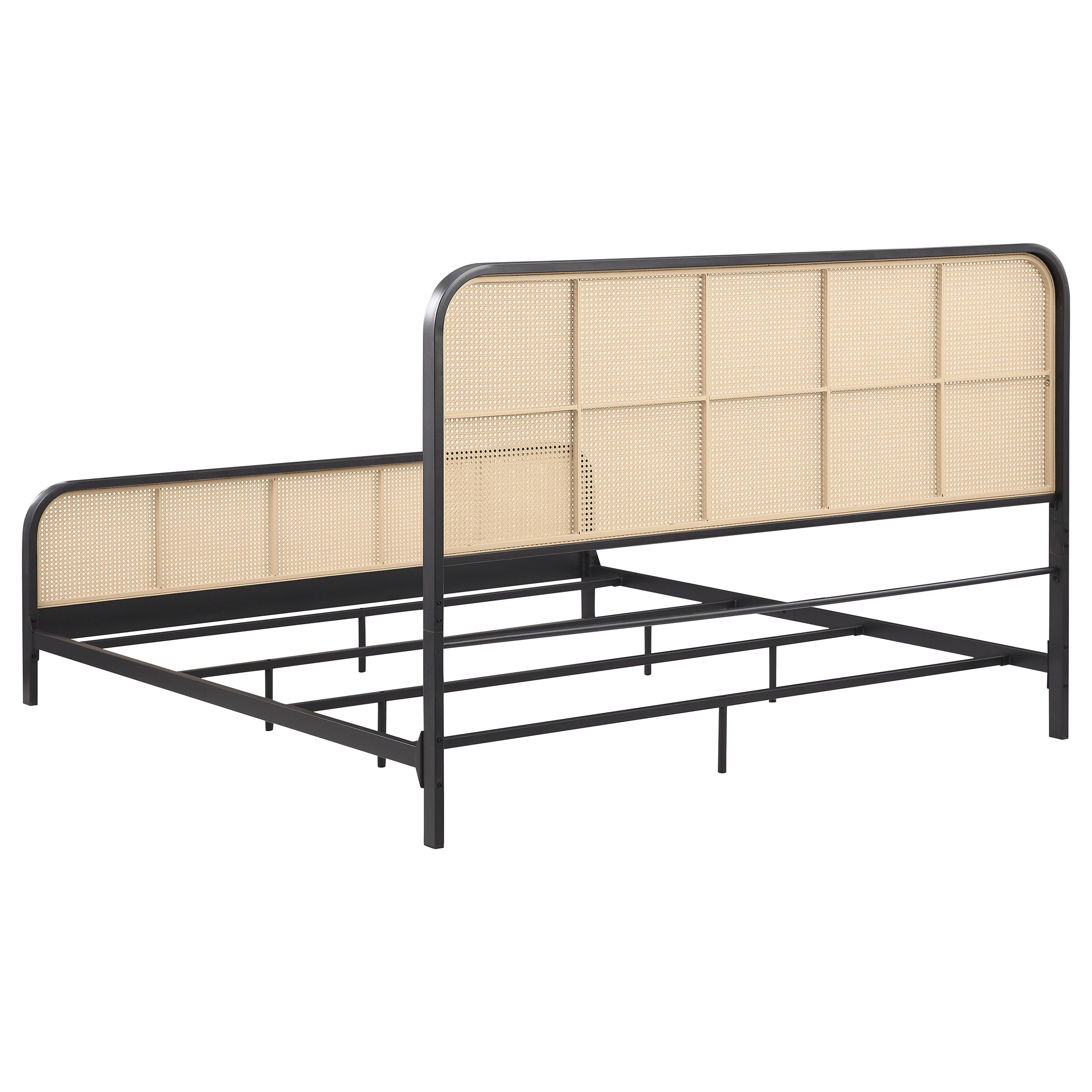 Lanewood Open Cane Webbing Metal Eastern King Bed Black — view 6