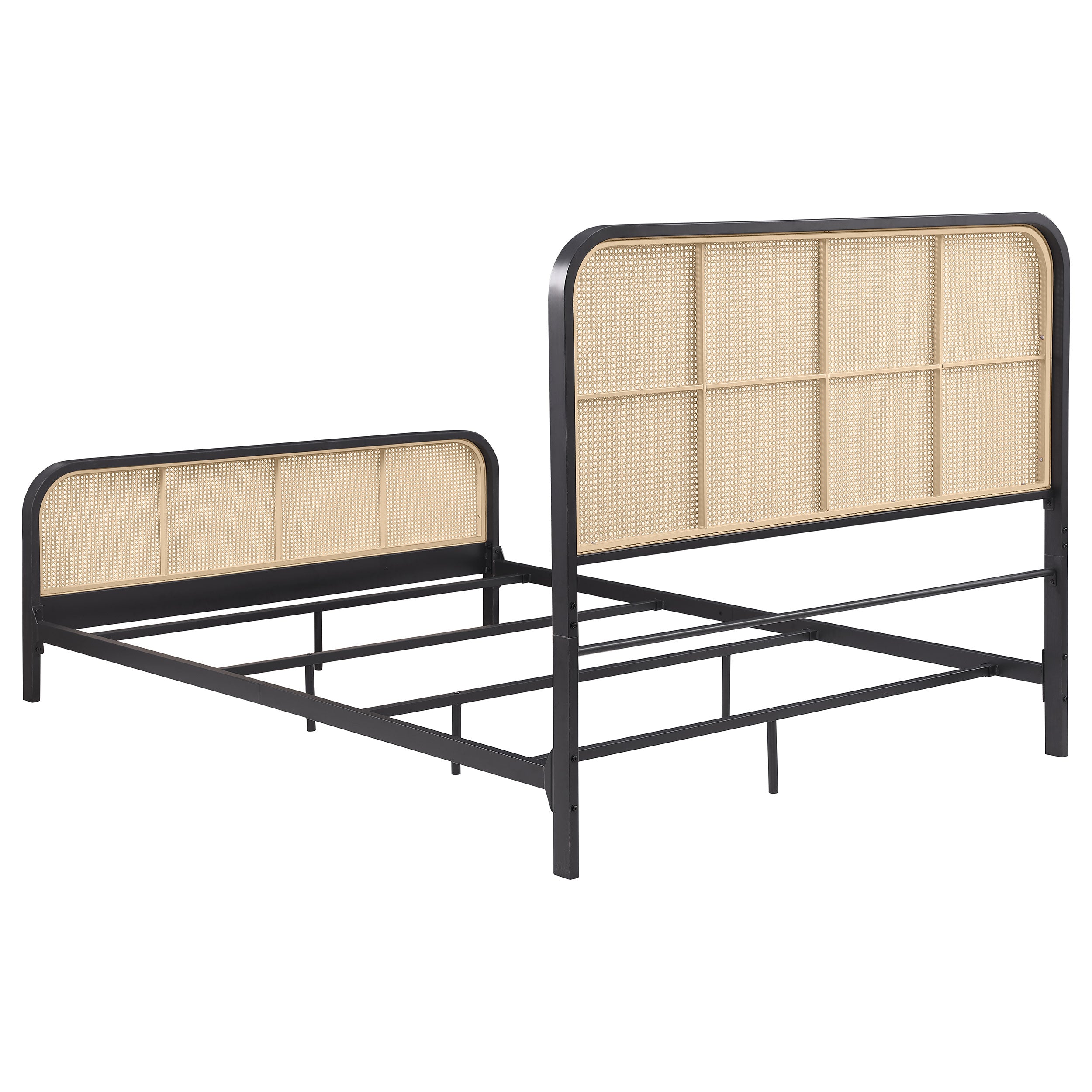 Lanewood Open Cane Webbing Metal Queen Bed Black — view 6