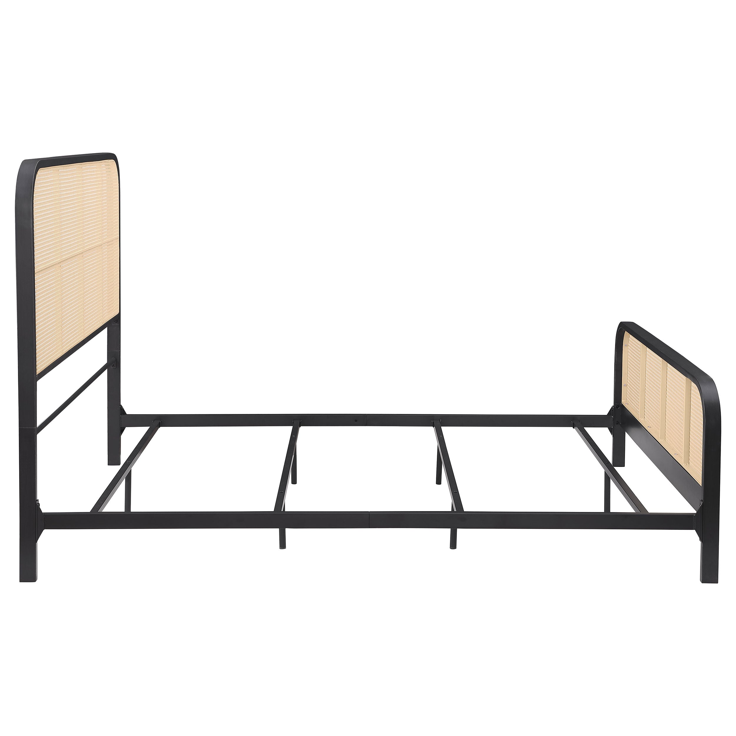 Lanewood Open Cane Webbing Metal Queen Bed Black — view 8