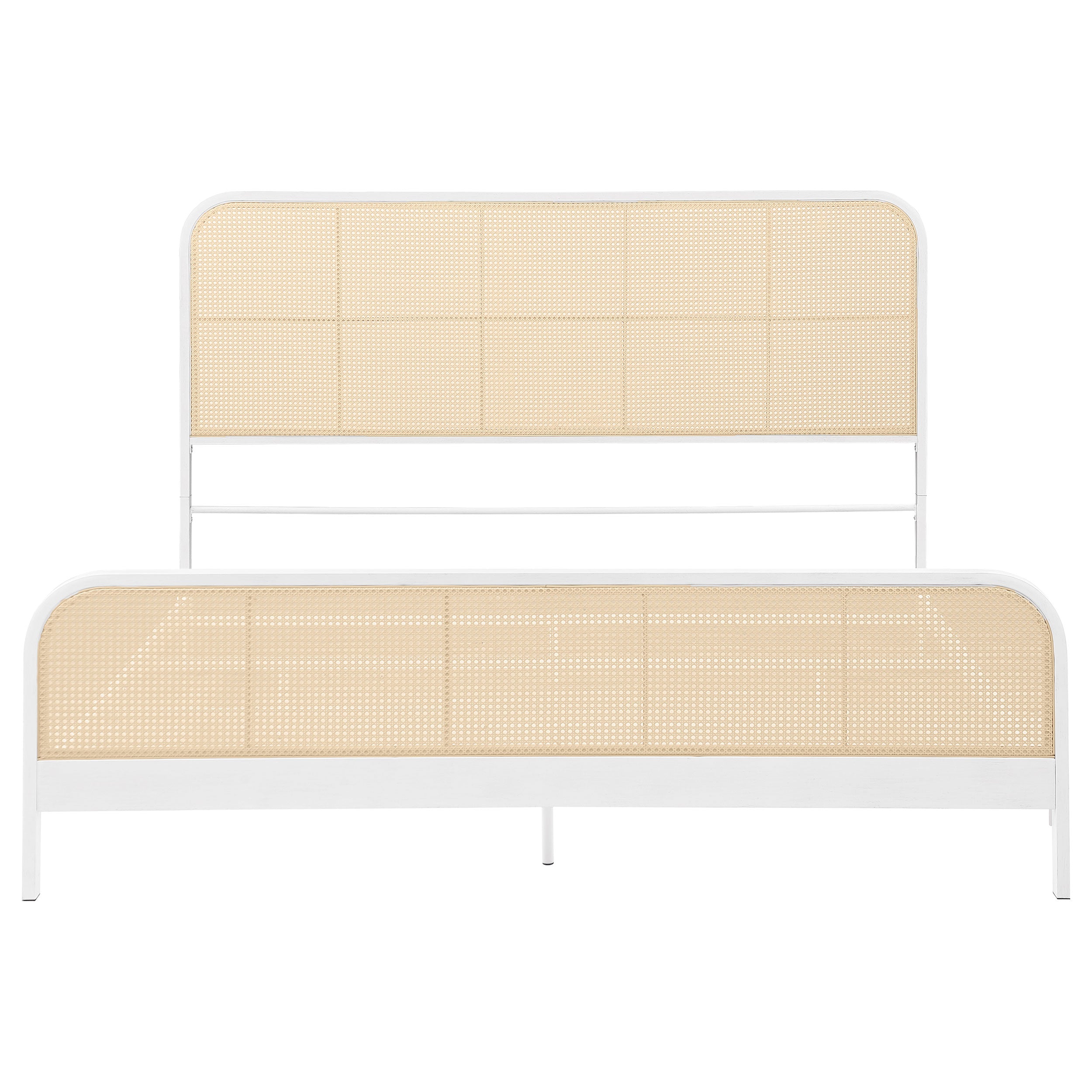 Lanewood Open Cane Webbing Metal Eastern King Bed White — view 3