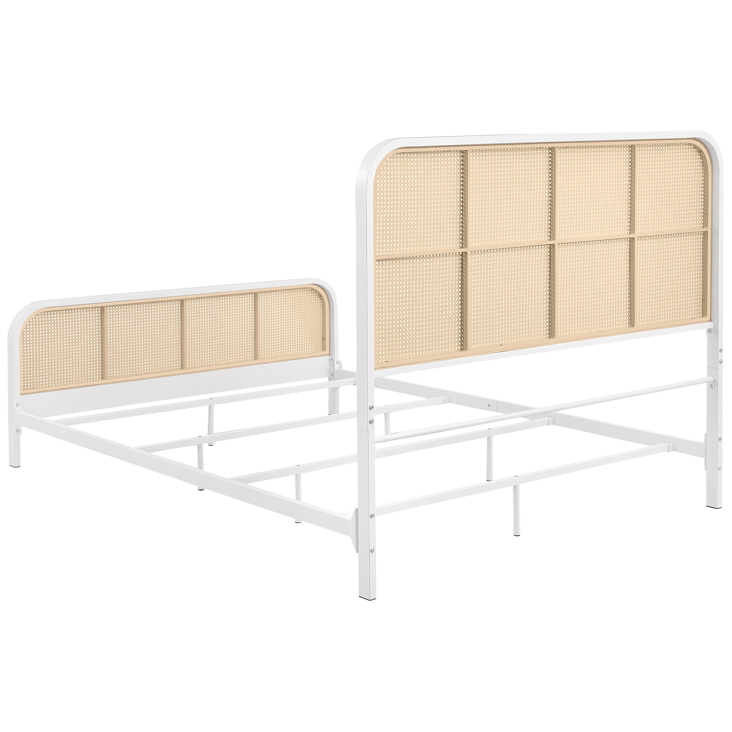 Lanewood Open Cane Webbing Metal Queen Bed White — view 6