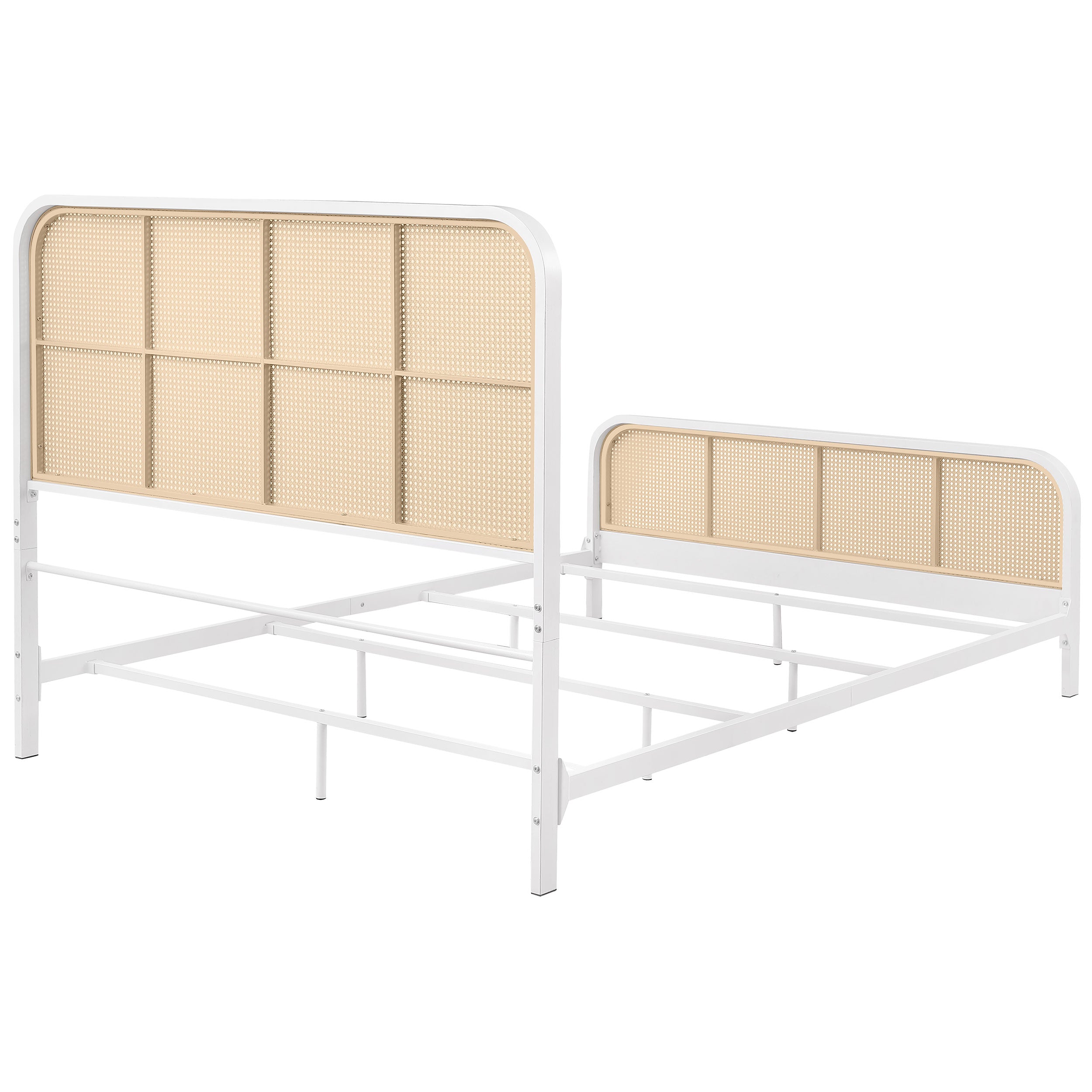 Lanewood Open Cane Webbing Metal Queen Bed White — view 7