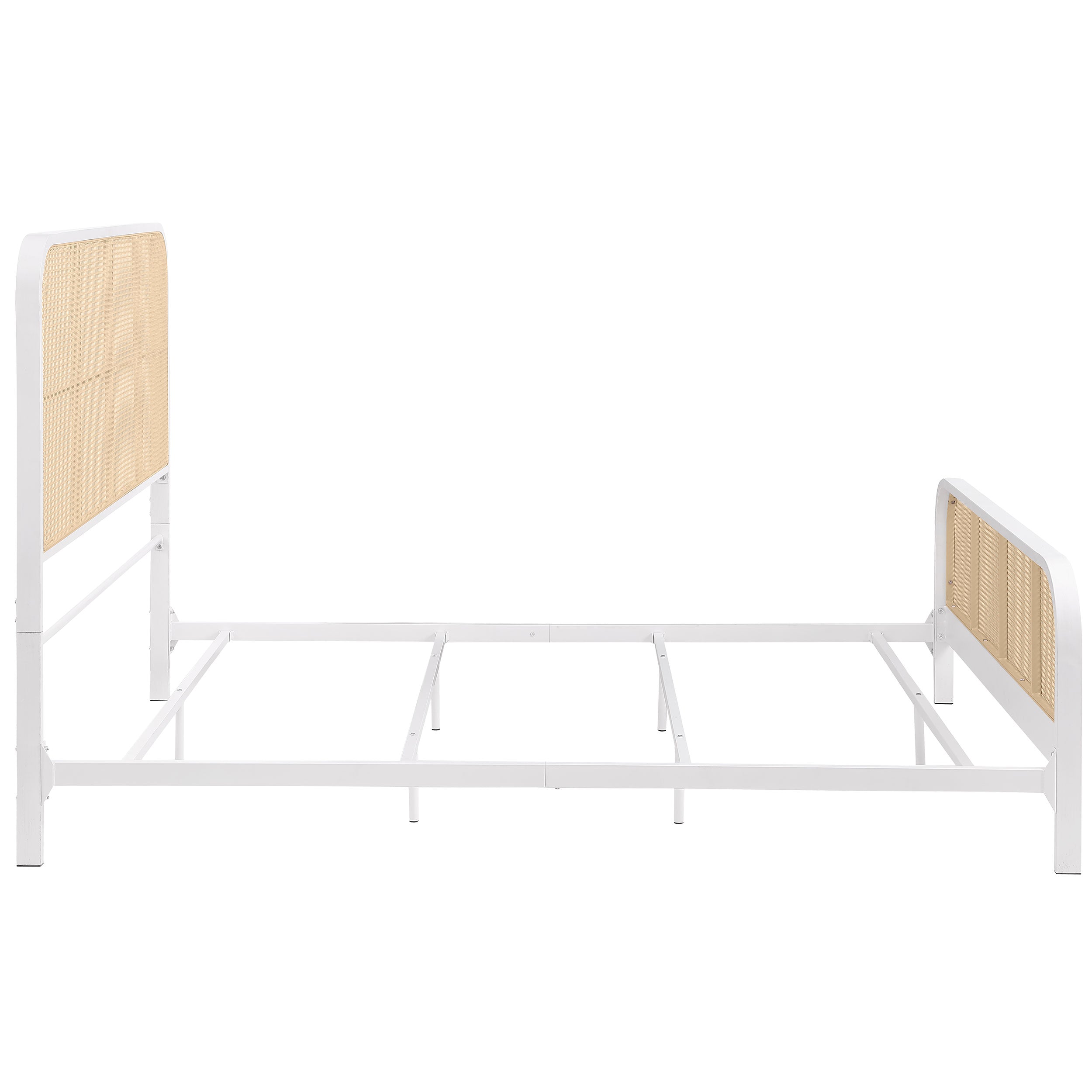 Lanewood Open Cane Webbing Metal Queen Bed White — view 8