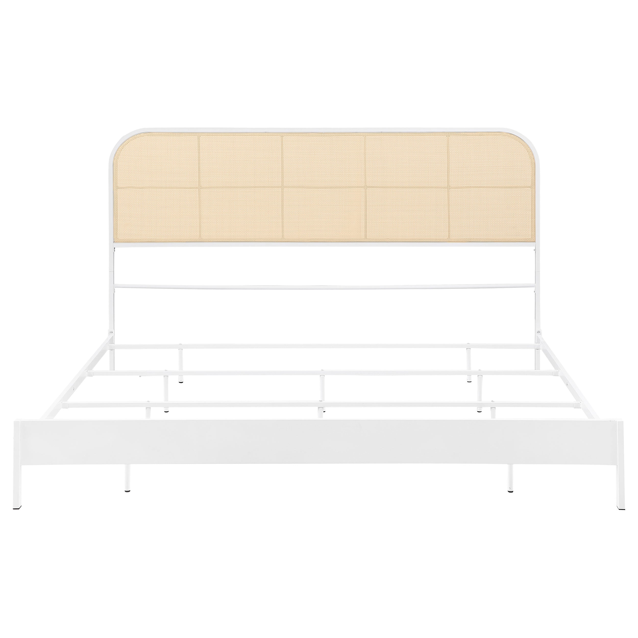 Amherst Radio Weave Rattan Metal Eastern King Bed White — view 3