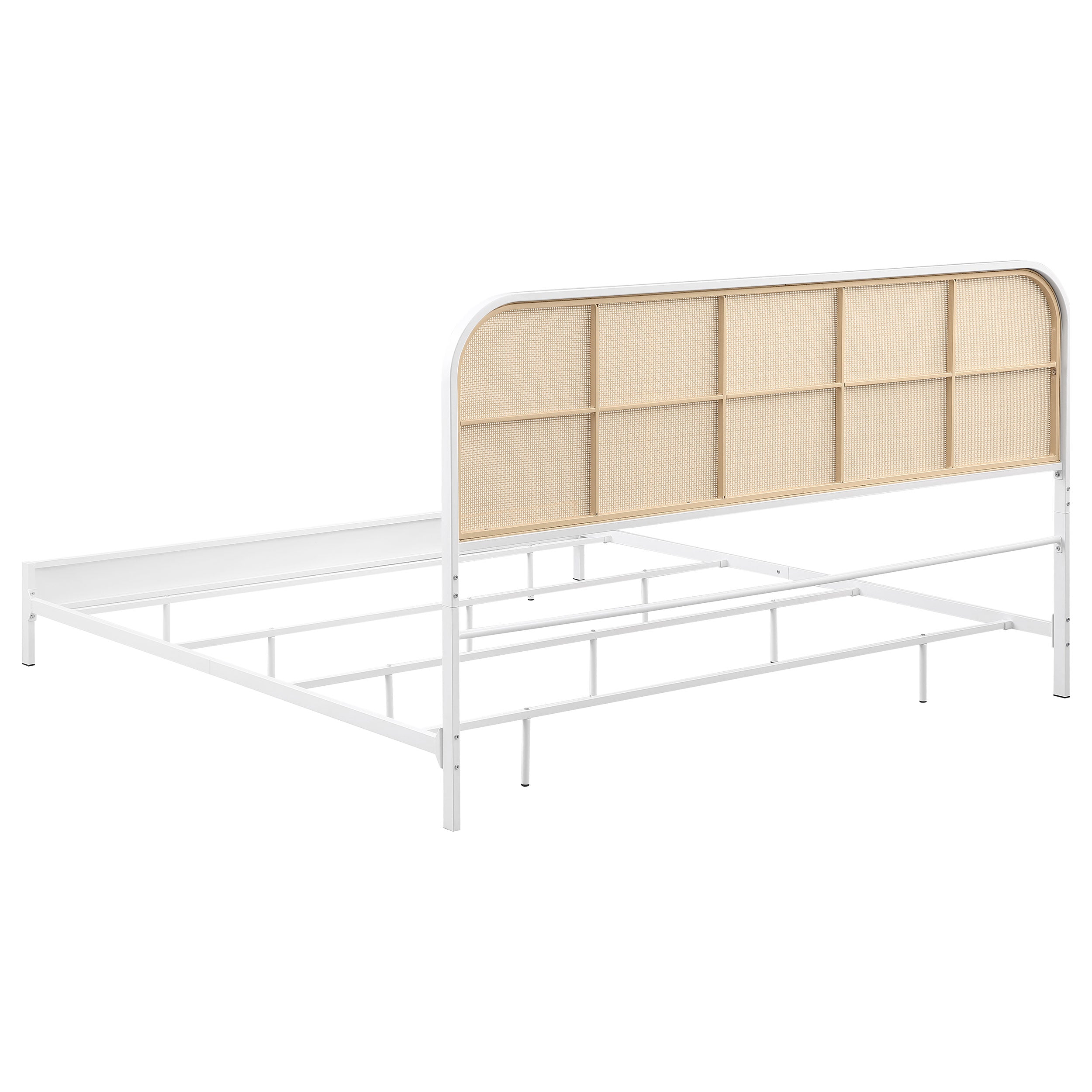 Amherst Radio Weave Rattan Metal Eastern King Bed White — view 6
