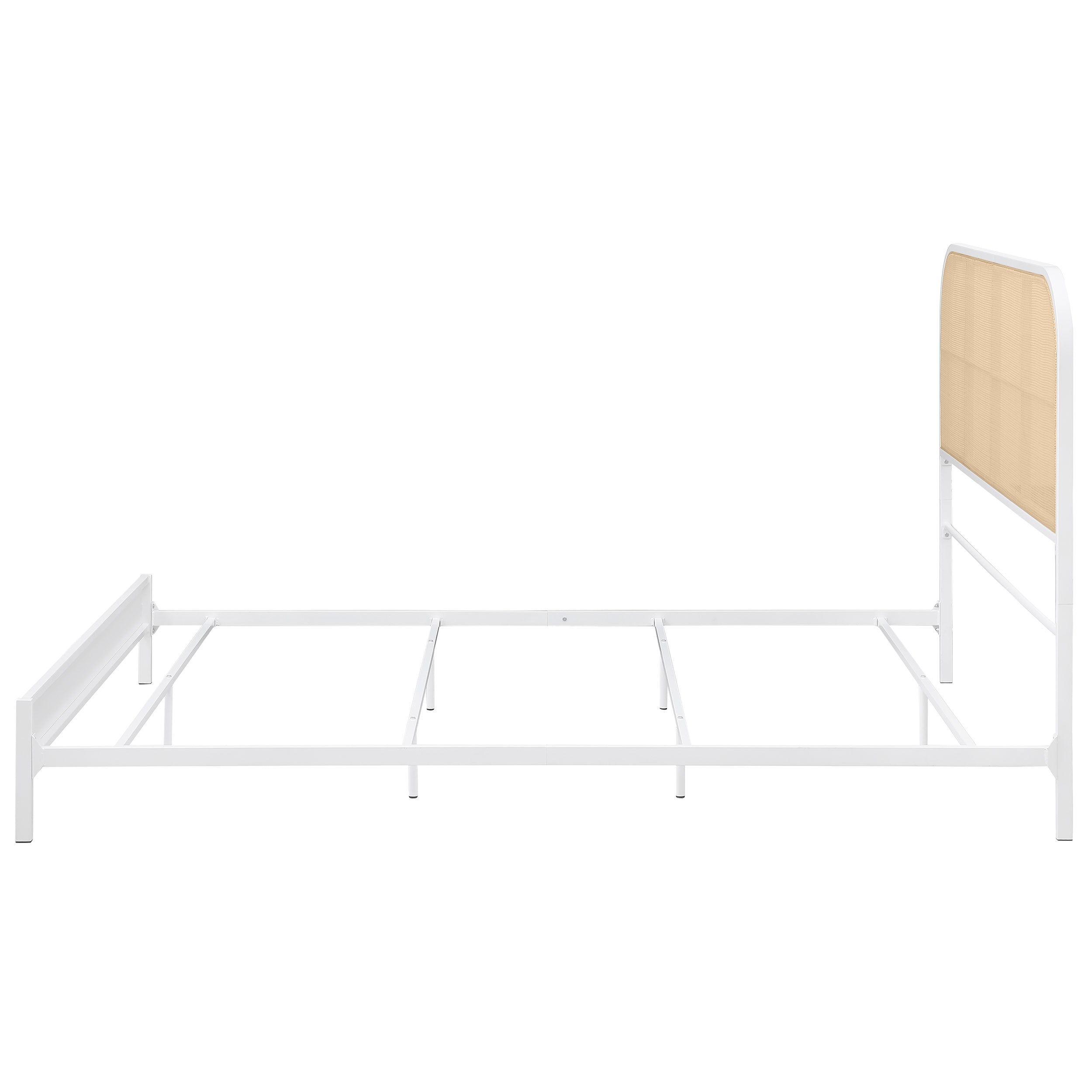 Amherst Radio Weave Rattan Metal Queen Bed White — view 5