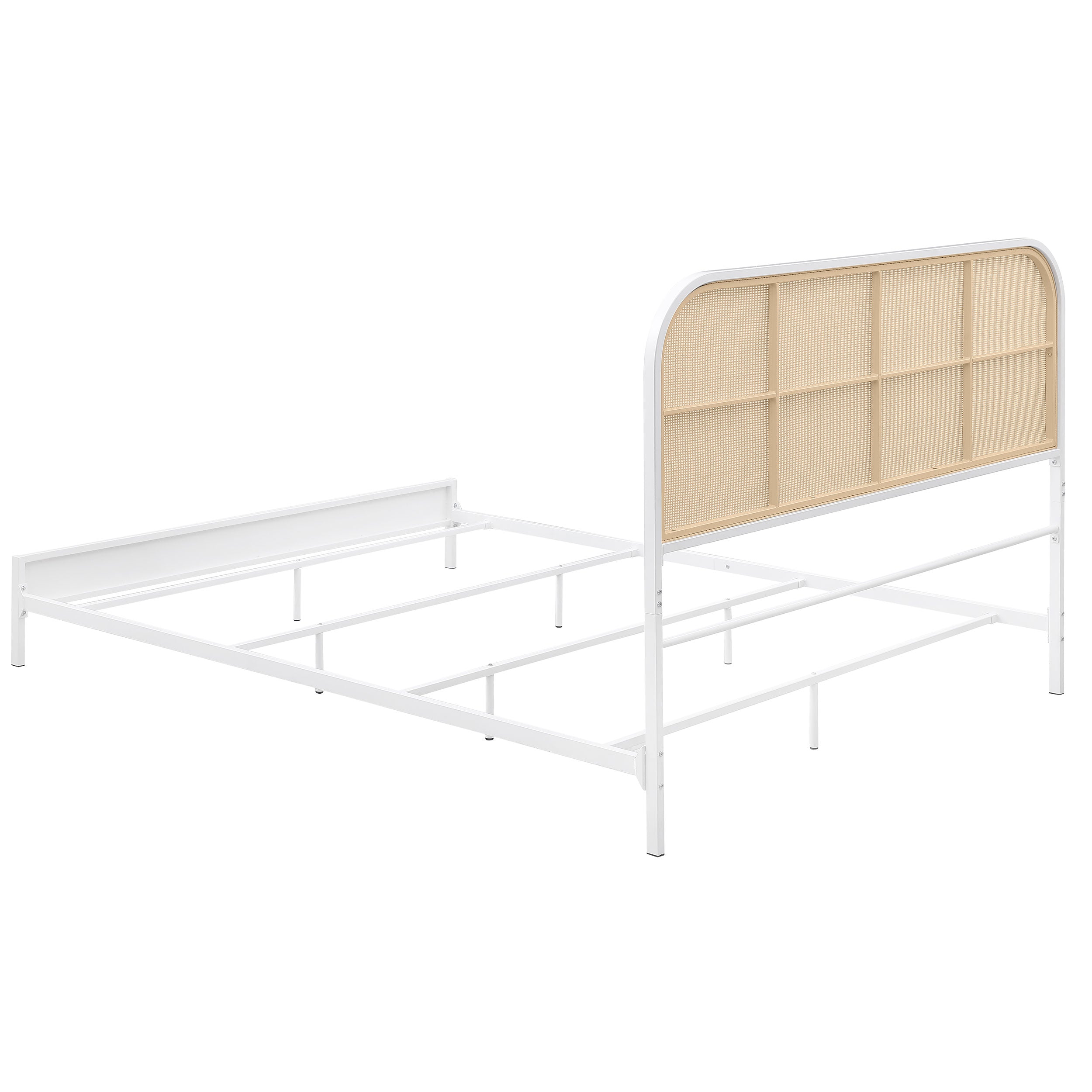 Amherst Radio Weave Rattan Metal Queen Bed White — view 6