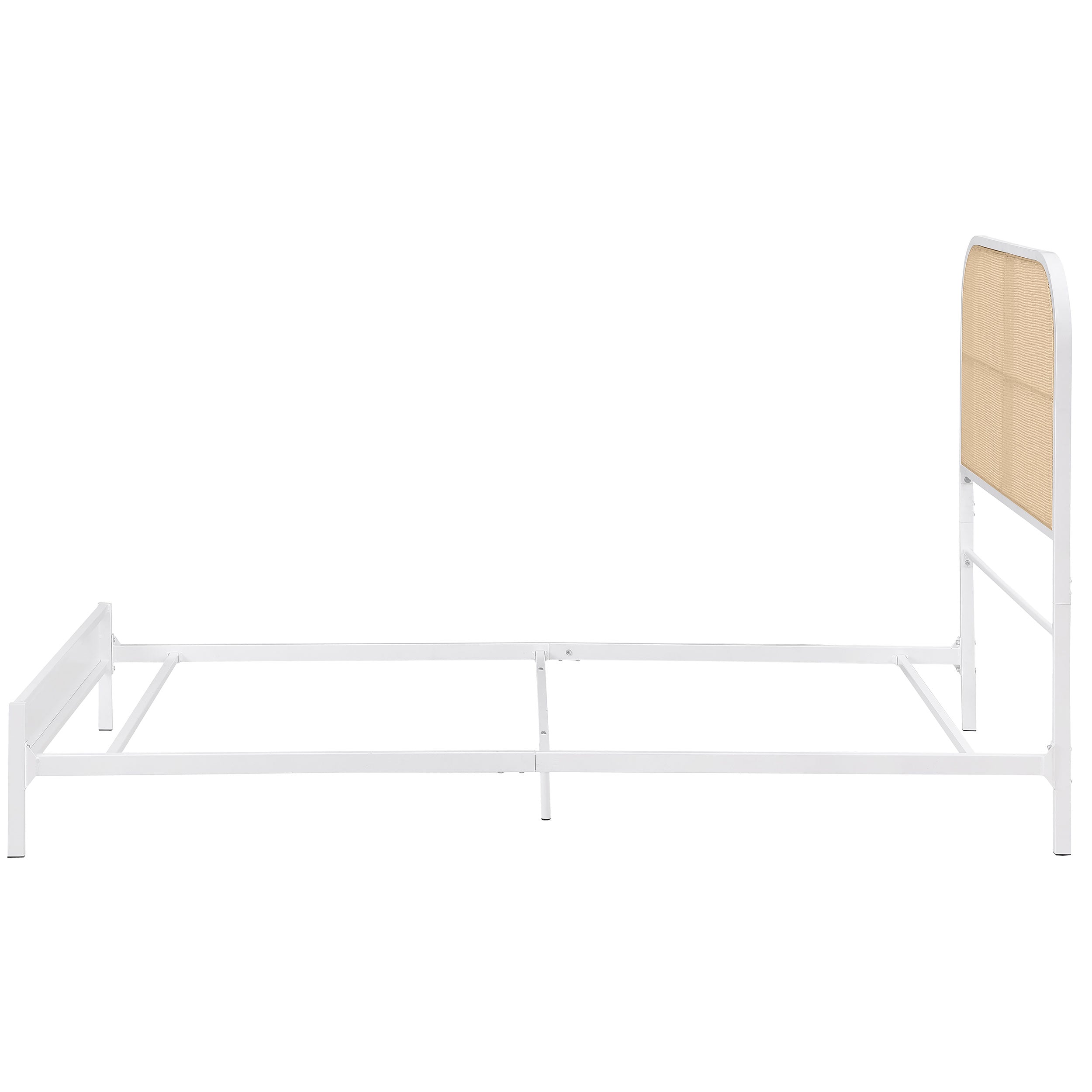 Amherst Radio Weave Rattan Metal Twin Bed White — view 5
