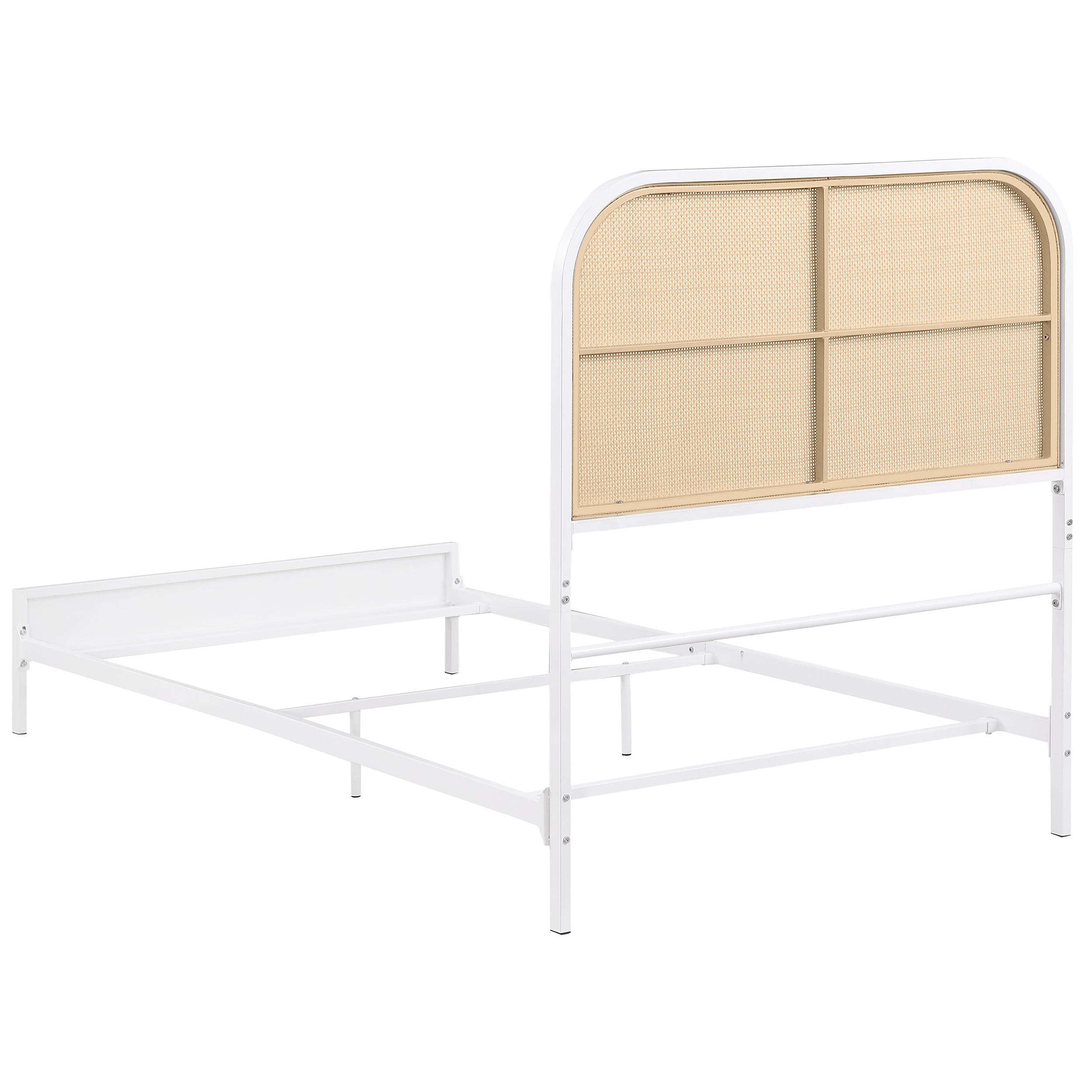 Amherst Radio Weave Rattan Metal Twin Bed White — view 6