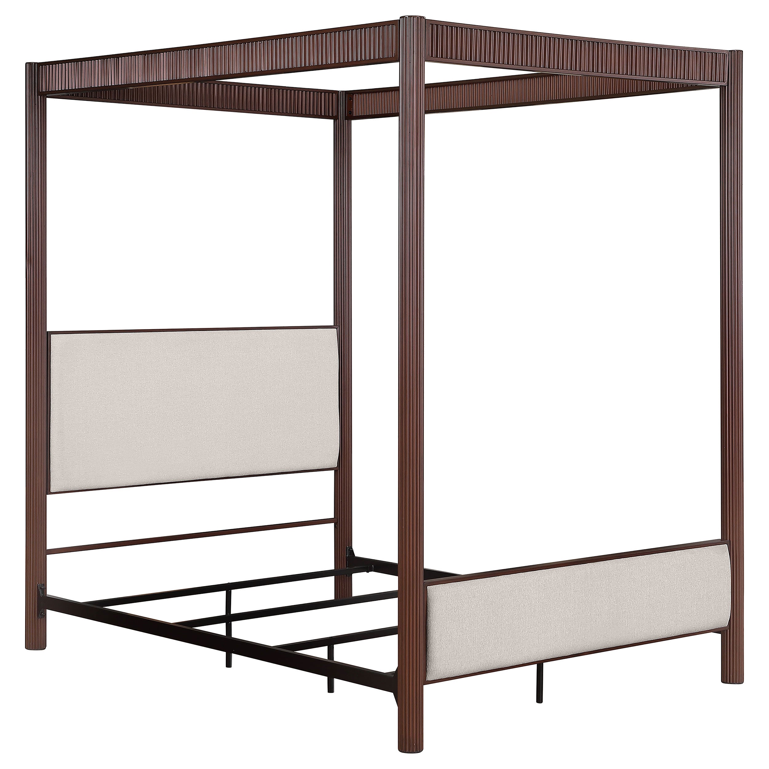 Zimmerlee 89-inch Metal Eastern King Canopy Bed Rust Brown — view 1