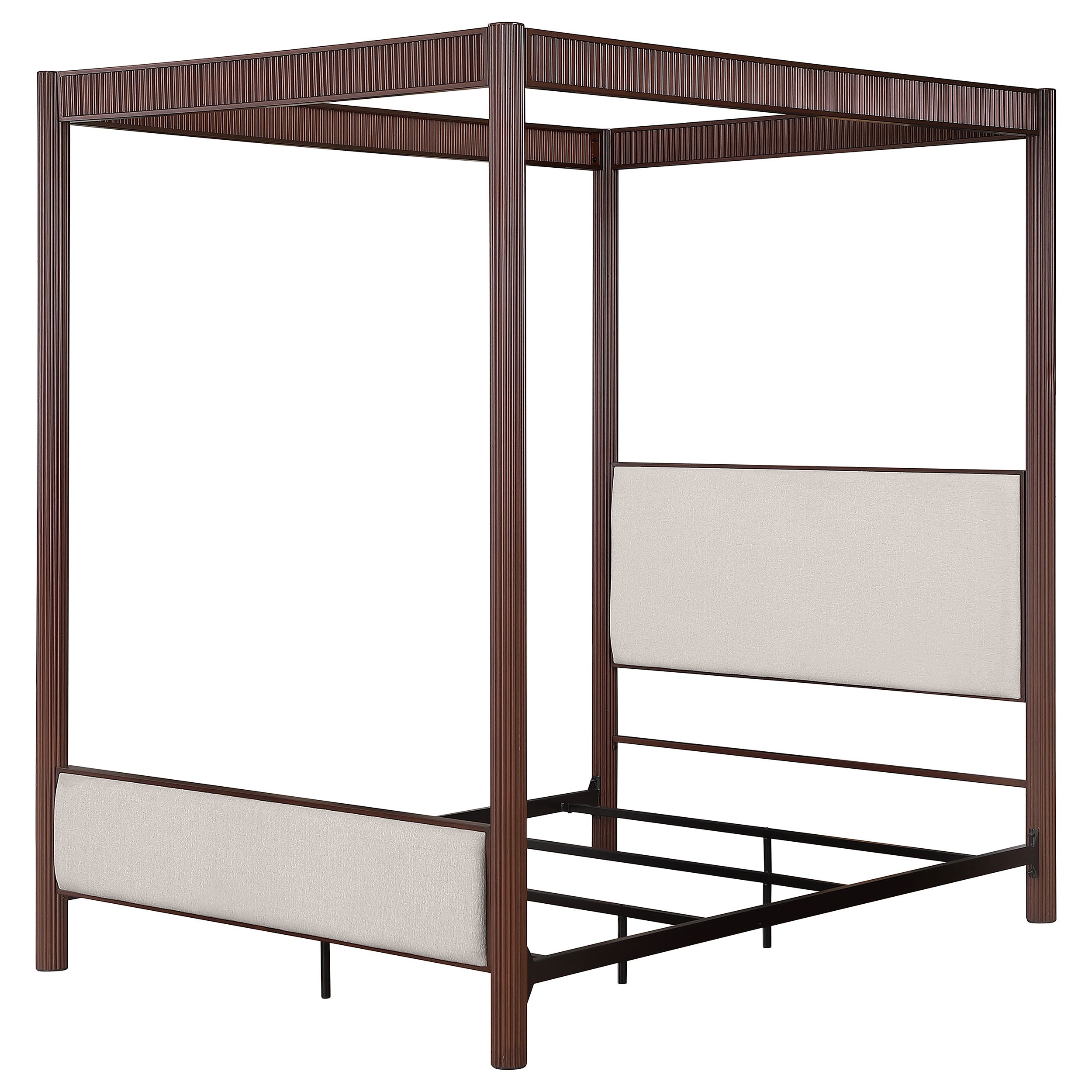 Zimmerlee 89-inch Metal Eastern King Canopy Bed Rust Brown — view 4
