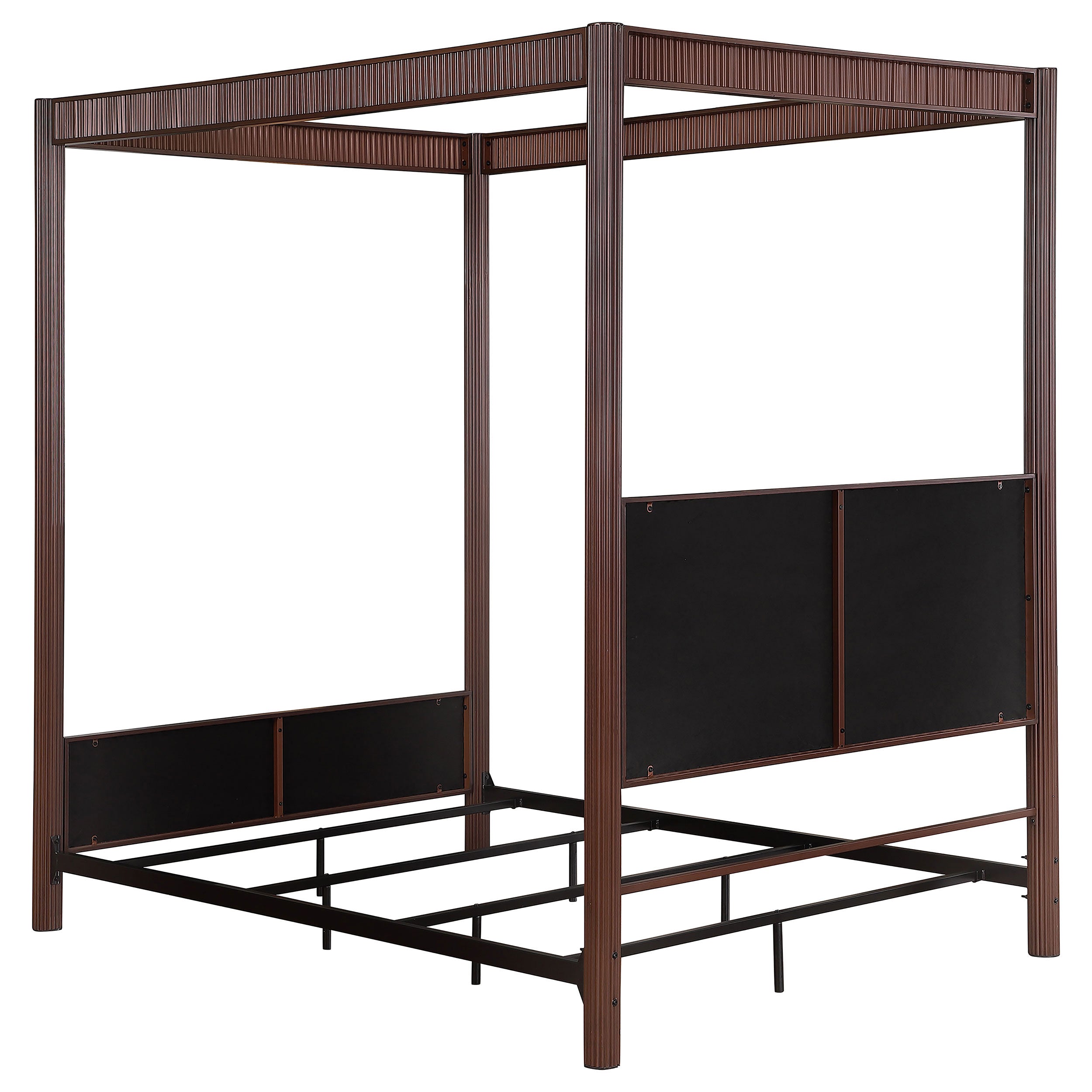 Zimmerlee 89-inch Metal Eastern King Canopy Bed Rust Brown — view 6