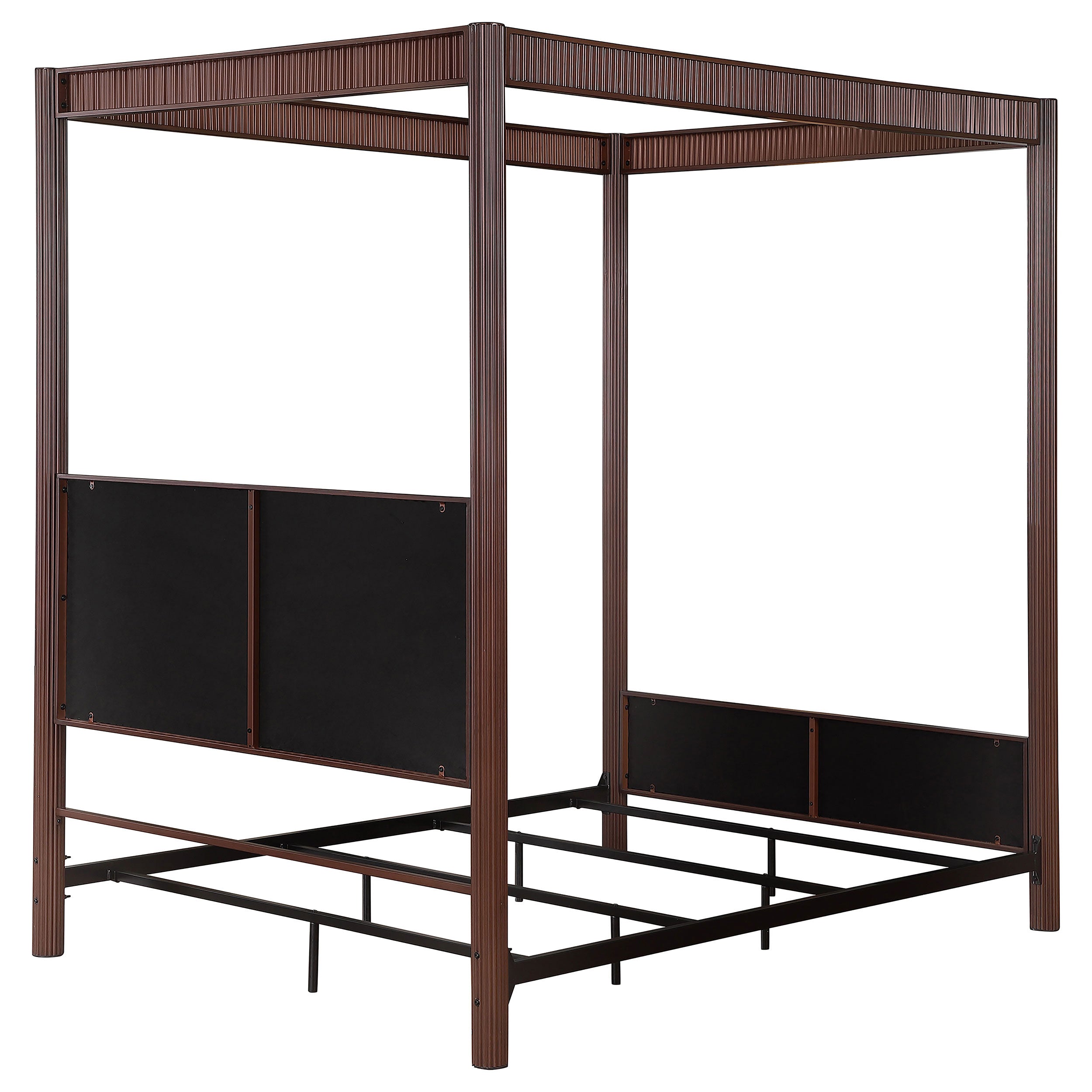 Zimmerlee 89-inch Metal Eastern King Canopy Bed Rust Brown — view 7