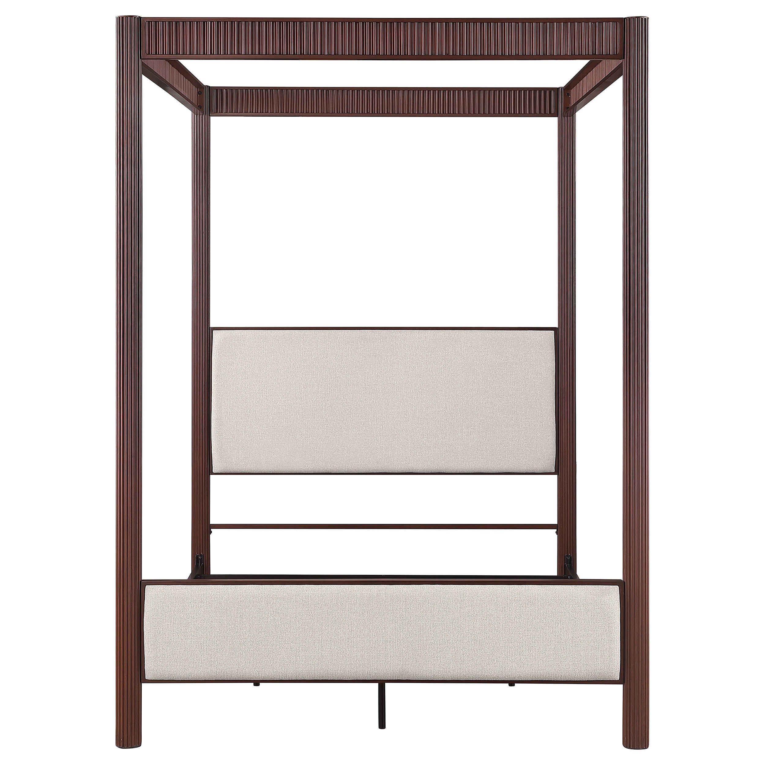 Zimmerlee 89-inch Metal Queen Canopy Bed Rust Brown — view 3