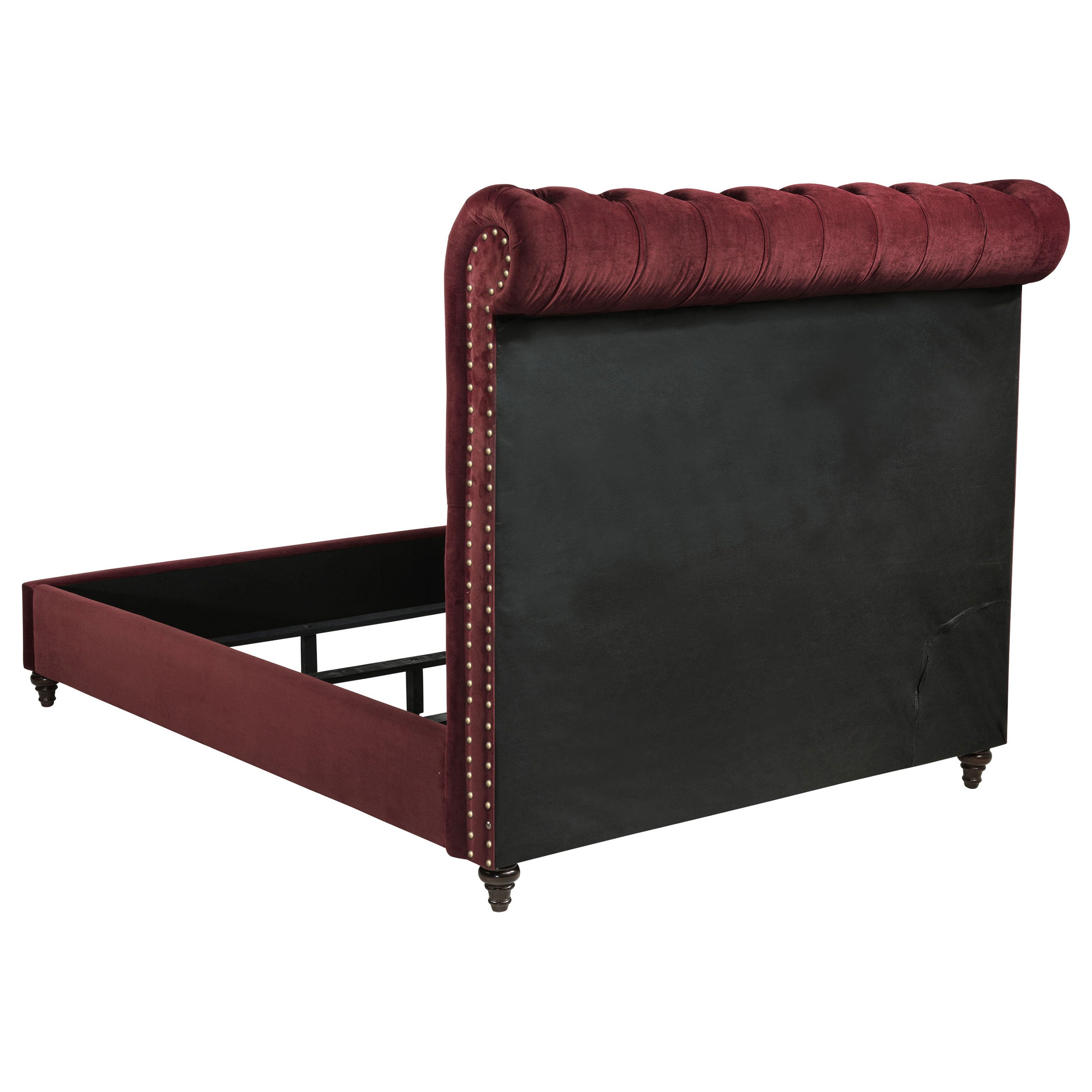 Devon 57-inch Upholstered Full Panel Bed Wine Red — view 5