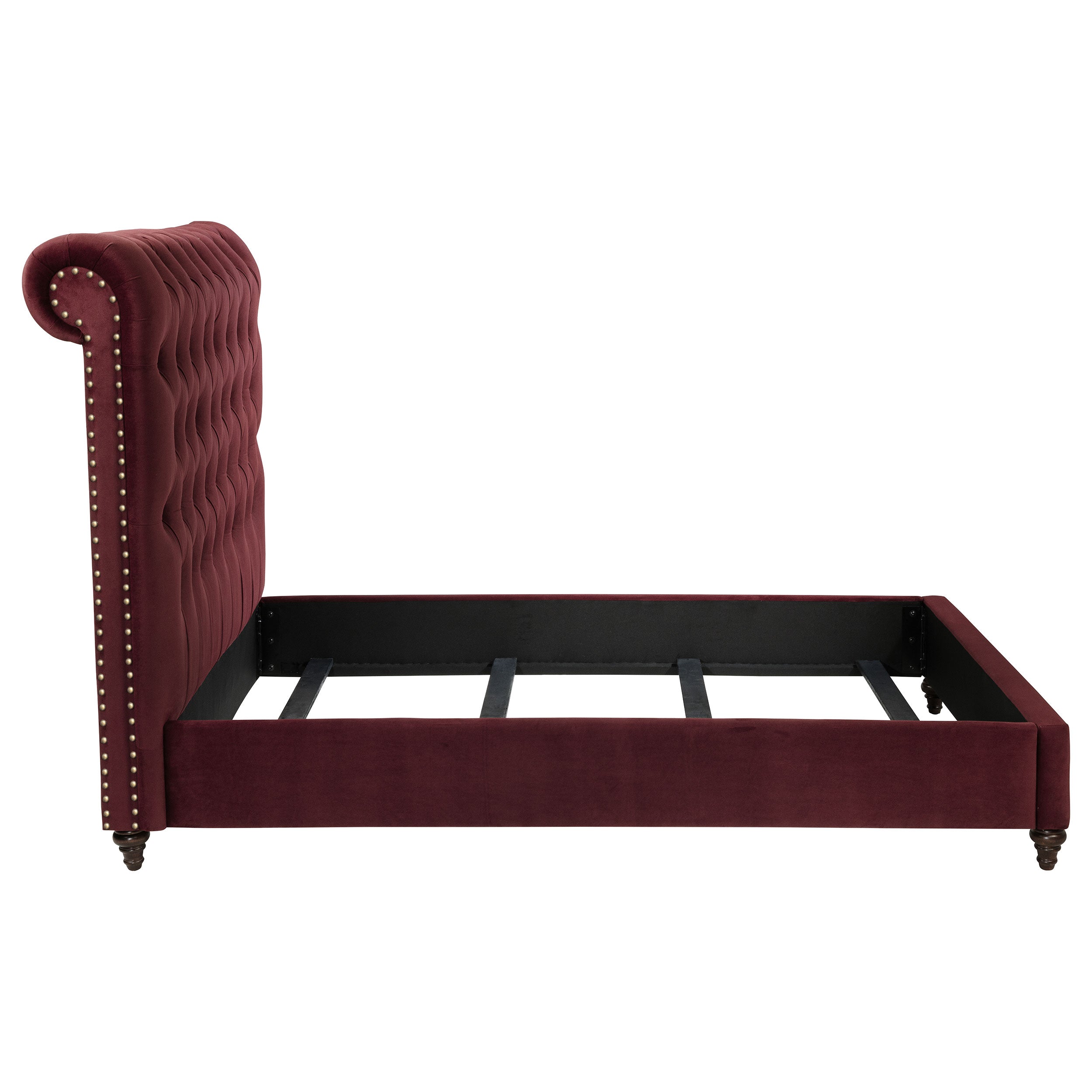 Devon 57-inch Upholstered Full Panel Bed Wine Red — view 6
