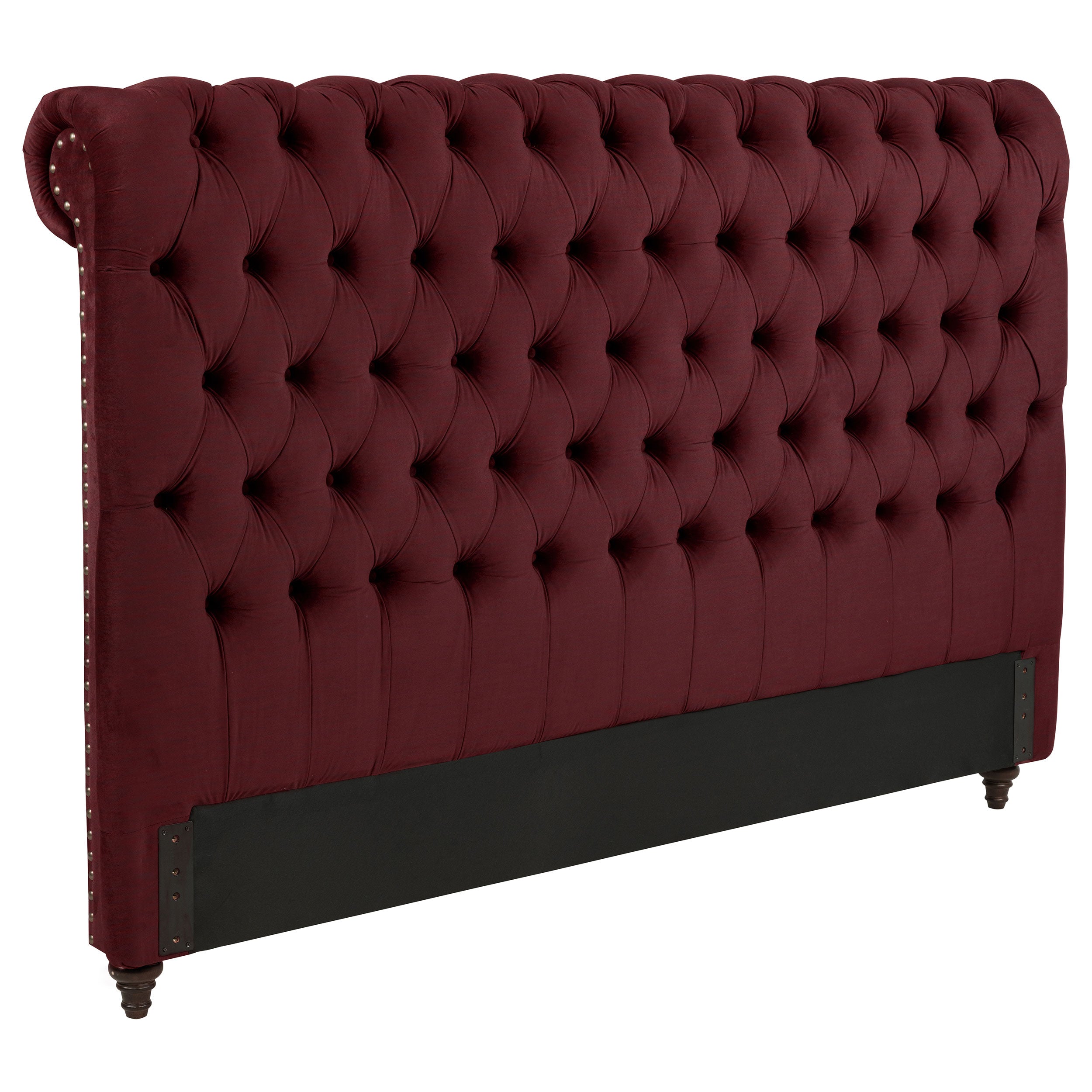 Devon 57-inch Upholstered Eastern King Headboard Wine Red — view 1