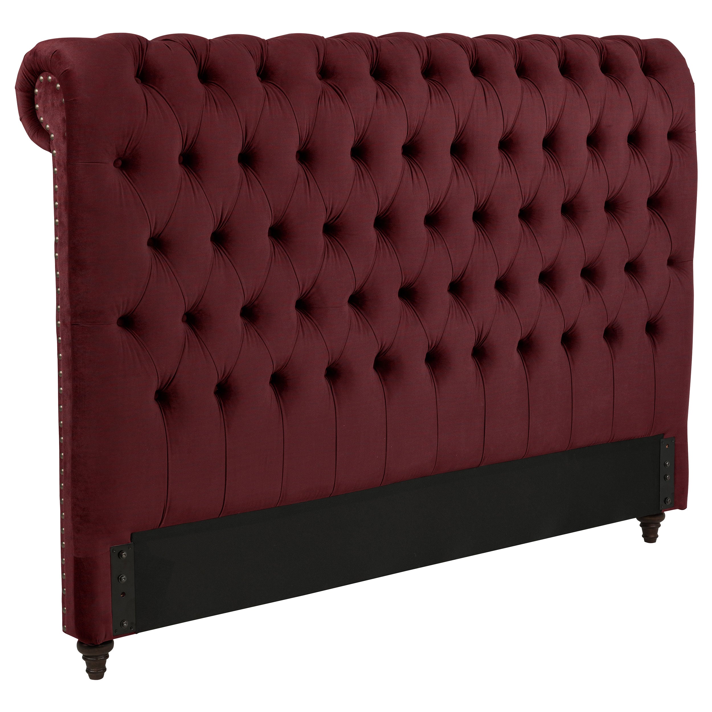Devon 57-inch Upholstered California King Headboard Wine Red — view 1