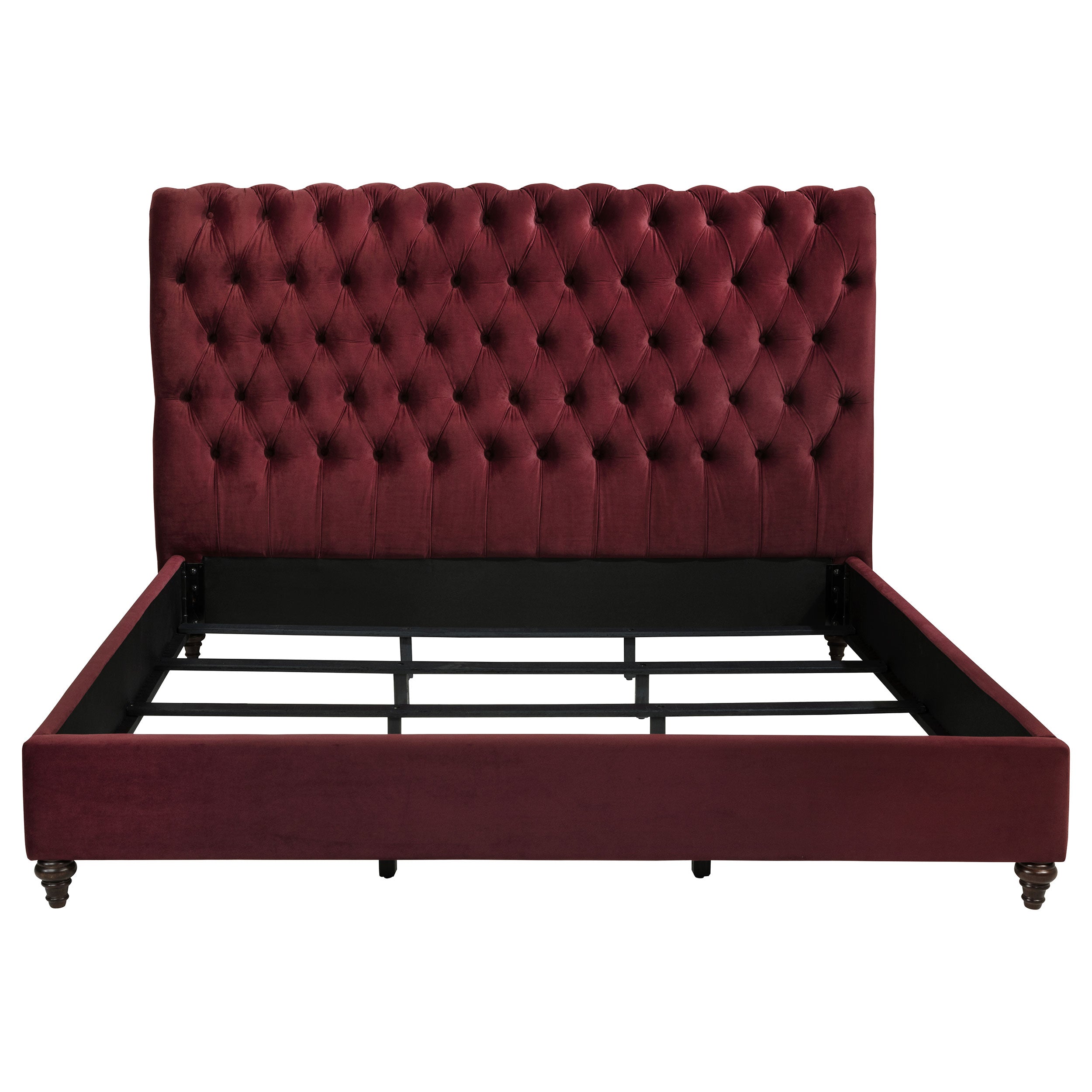 Devon 57-inch Upholstered California King Panel Bed Wine Red — view 4